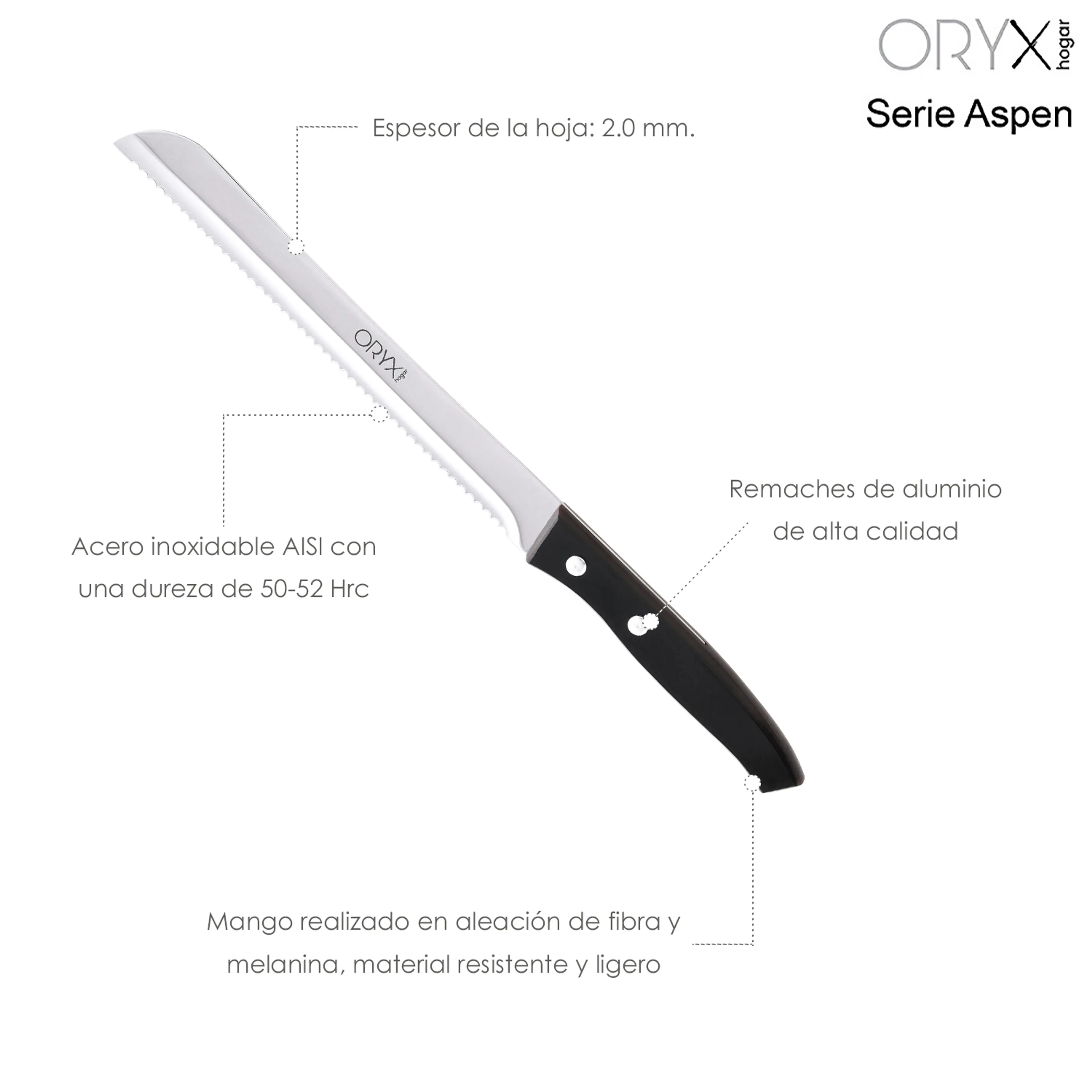 CUCHILLO ASPEN PANERO HOJA ACERO IN