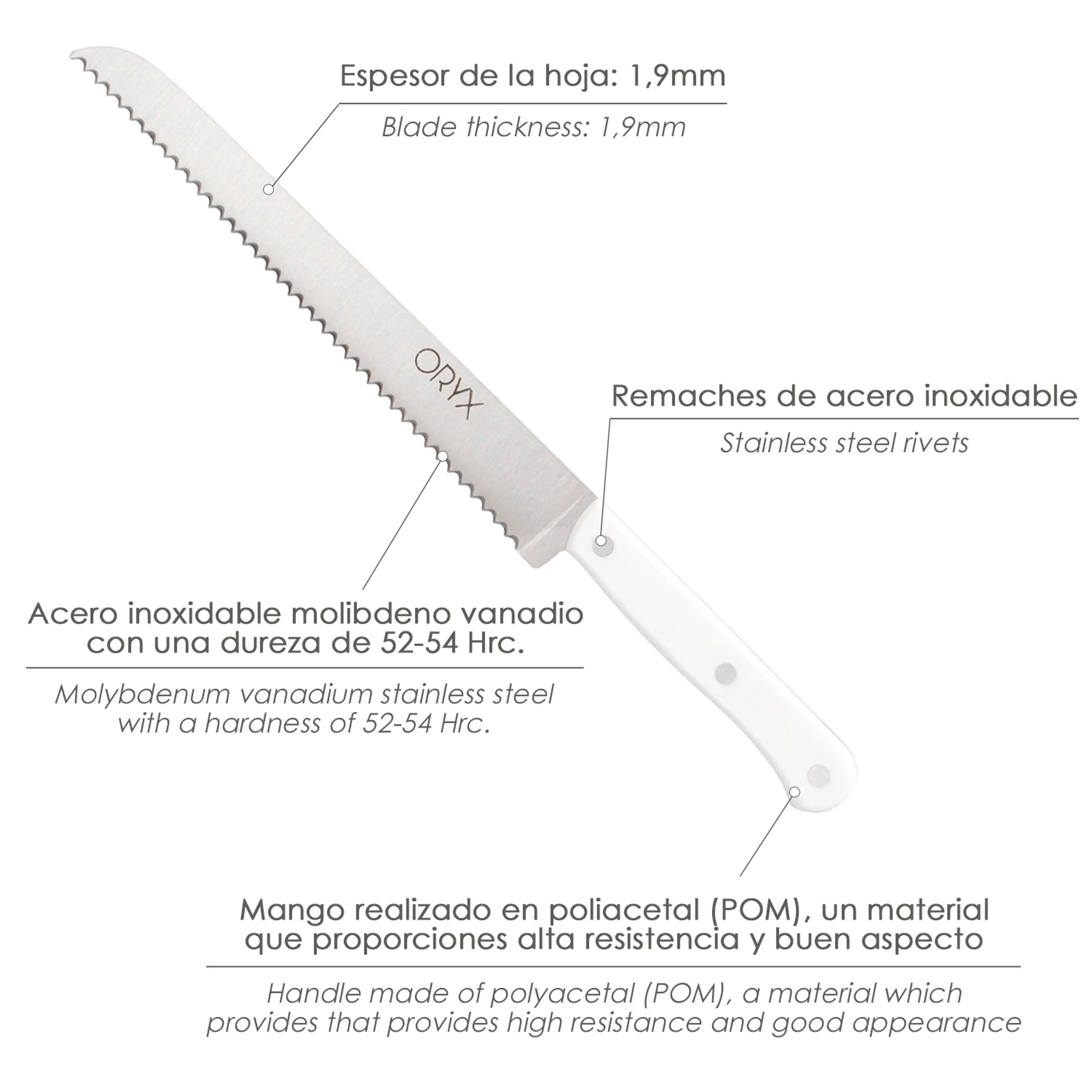 CUCHILLO HUSKY PANERO 21 CM. HOJA A