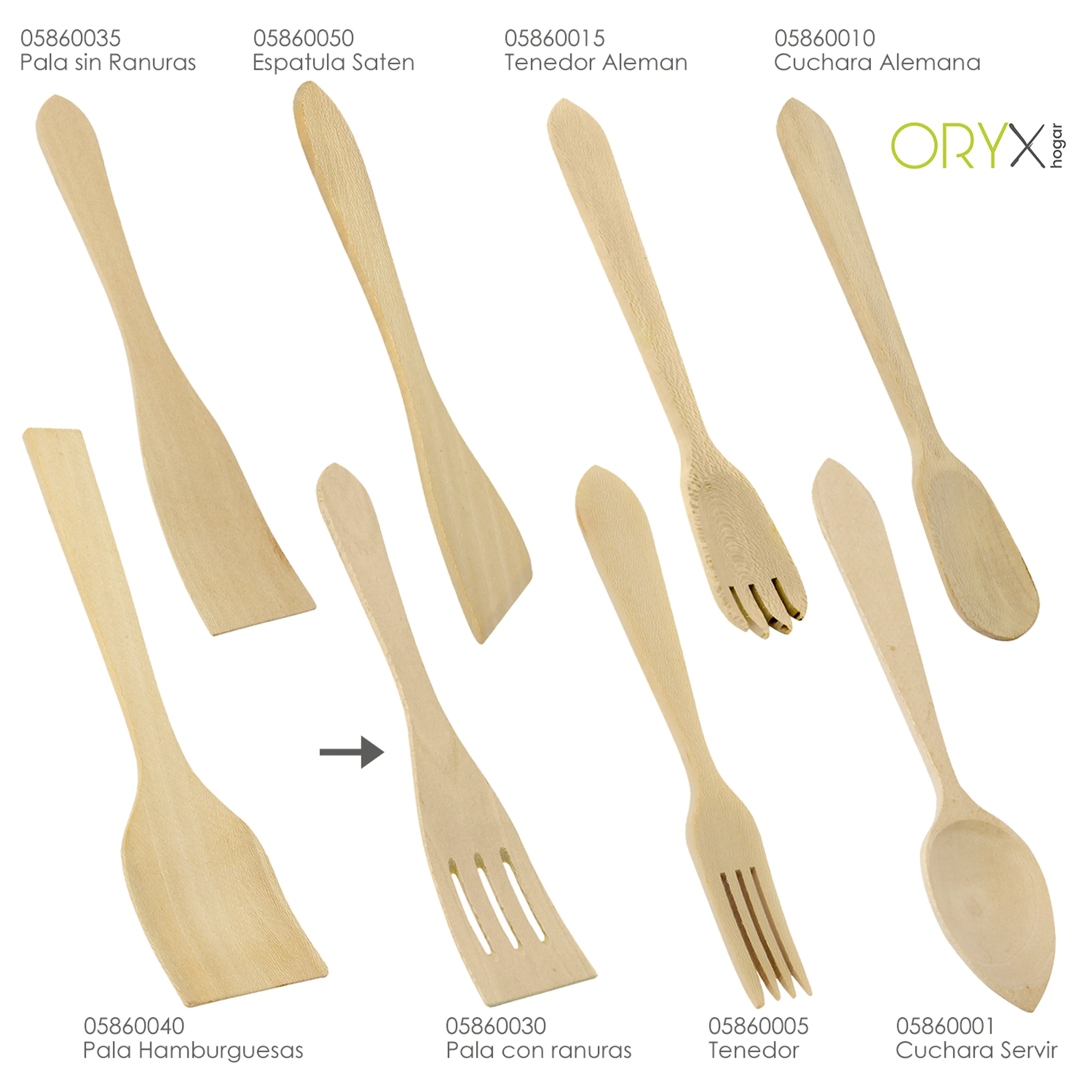 PALA COCINA MADERA CON RANURAS ORYX