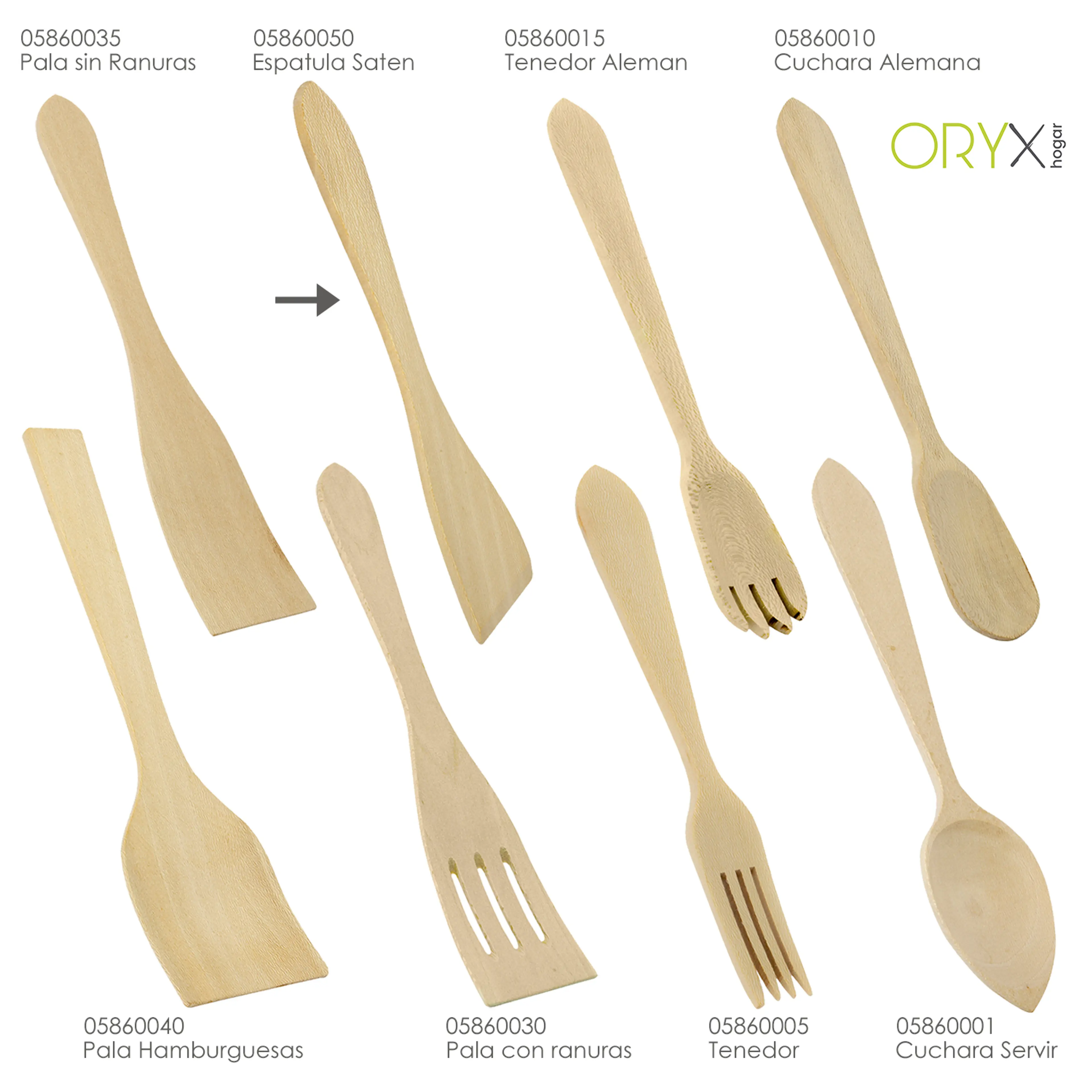 ESPATULA SARTEN COCINA MADERA ORYX 