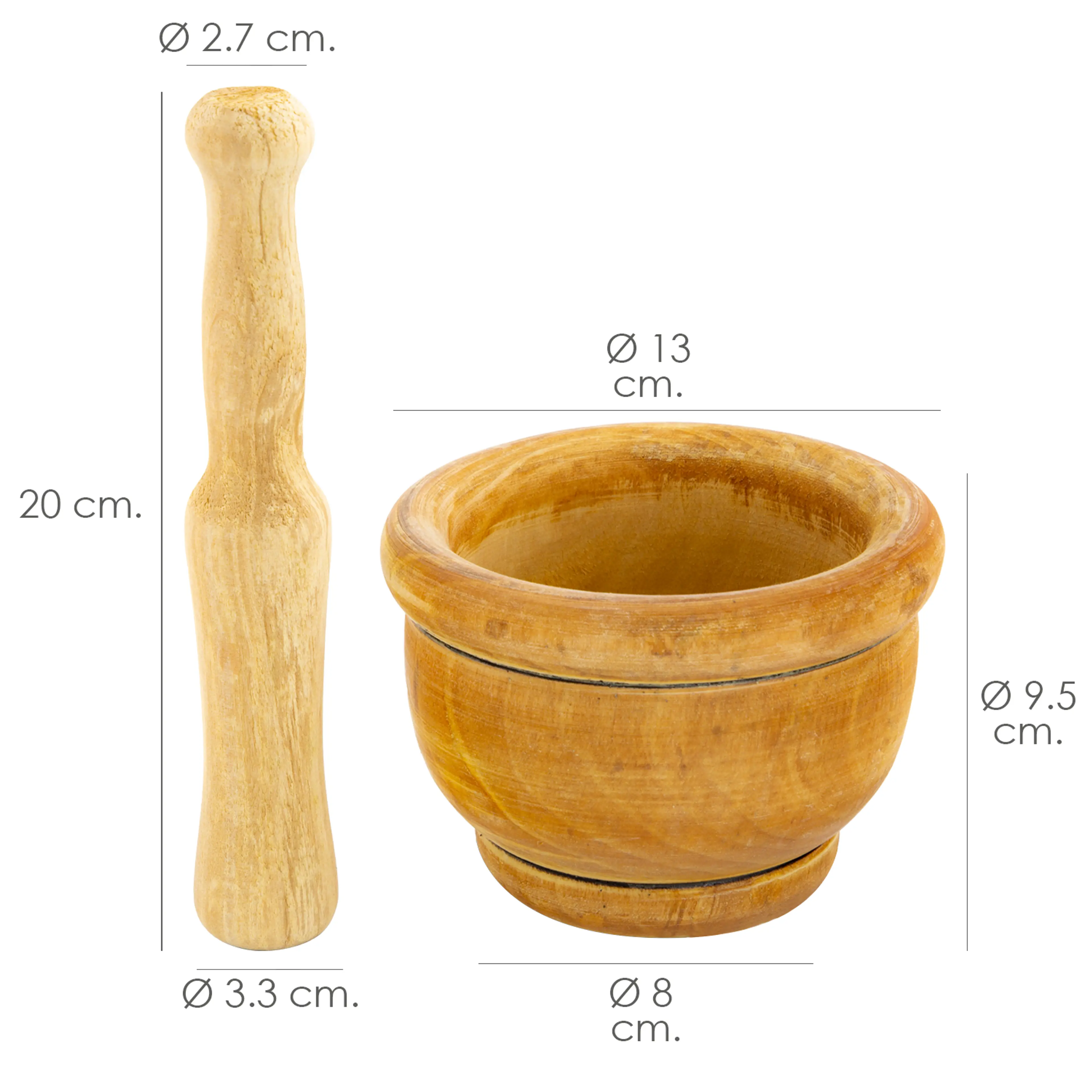 MORTERO MADERA COCINA ORYX Ø 14 CM