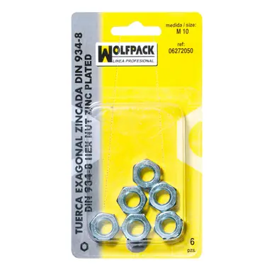TUERCA HEXAGONAL ZINCADA DIN934 M05