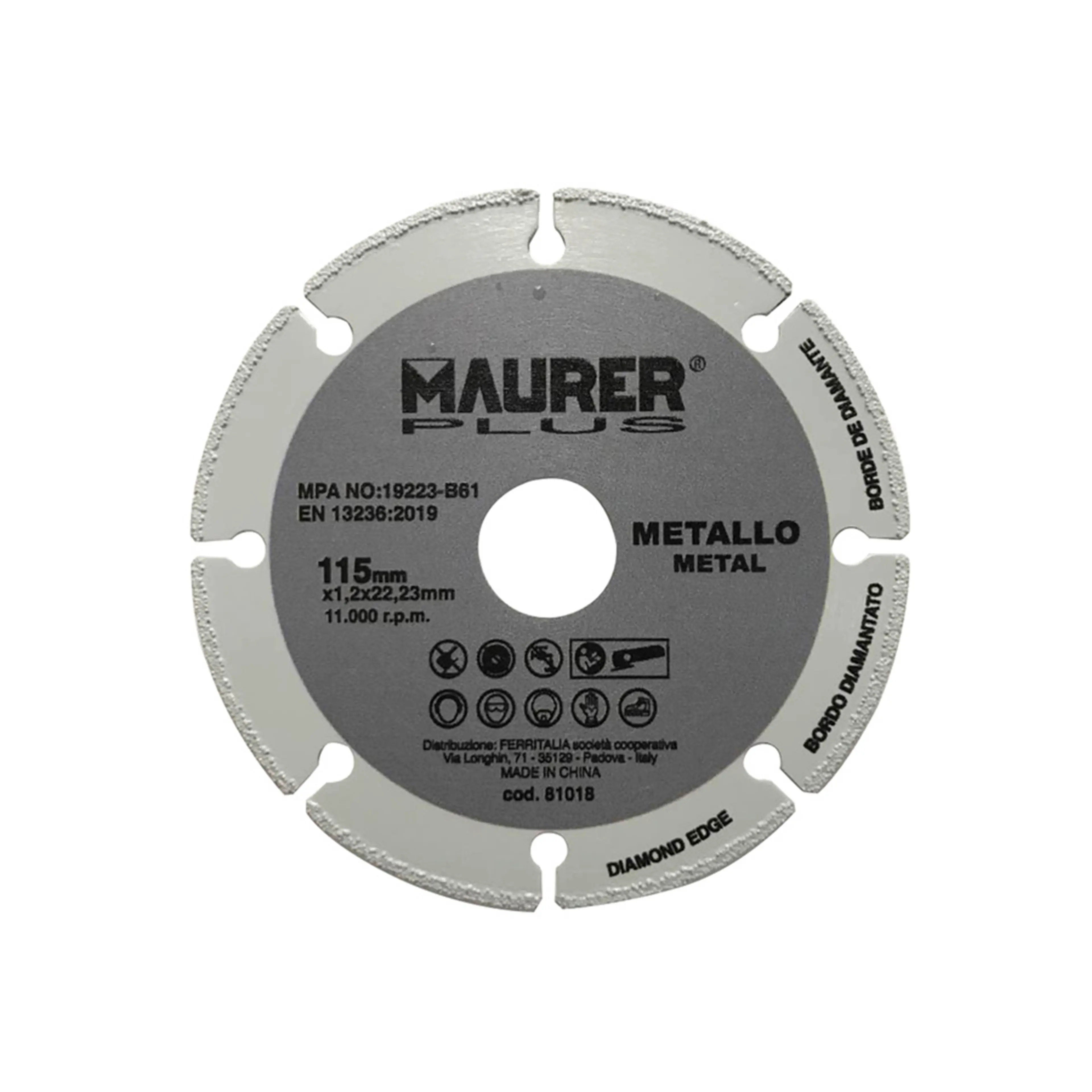 DISCO CORTE UNIVERSAL METALES Ø 115