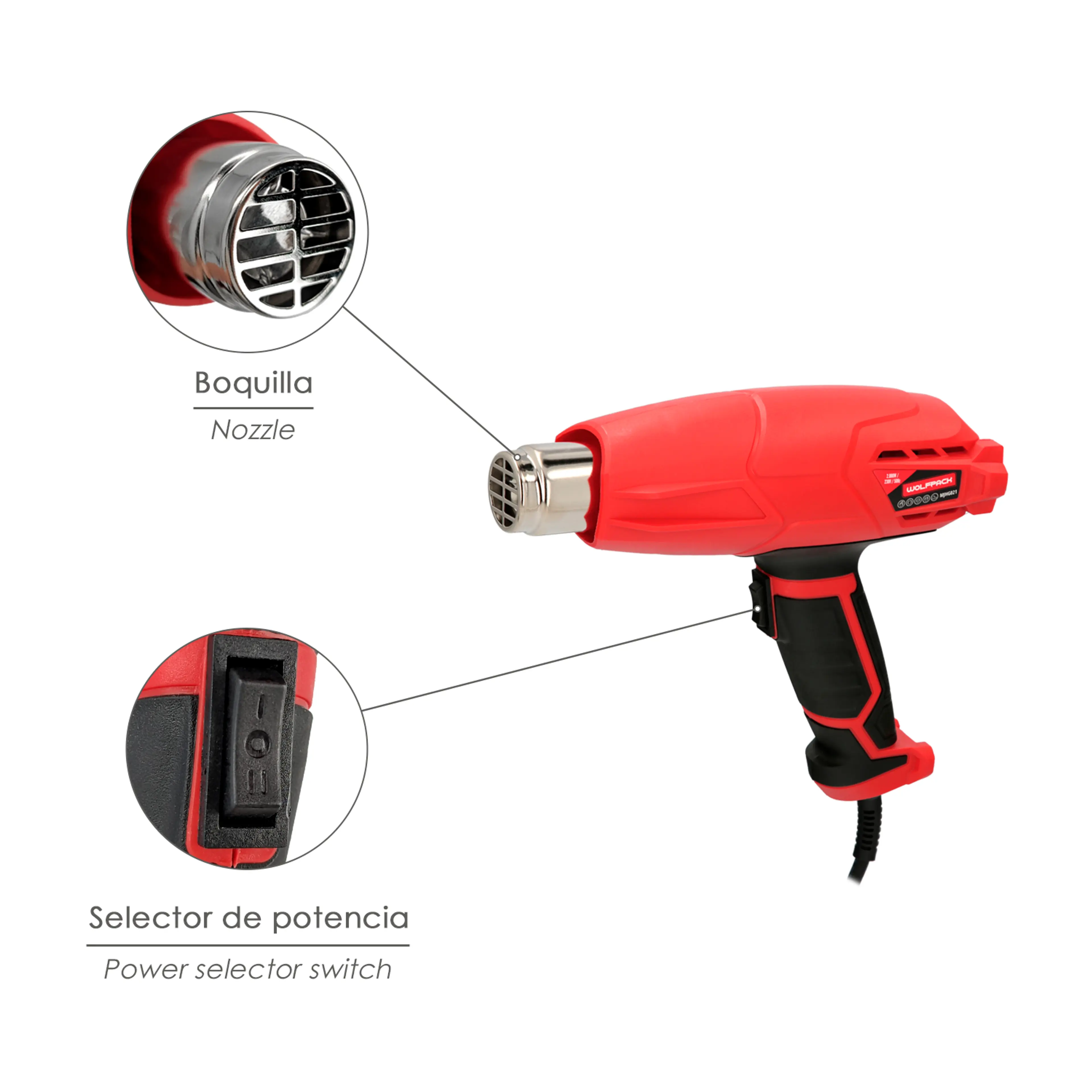 PISTOLA AIRE CALIENTE 2000 WATT. 2 