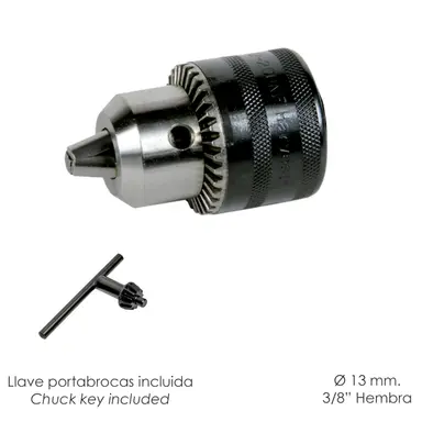 PORTABROCAS CON LLAVE 13 MM. 3/8 HE