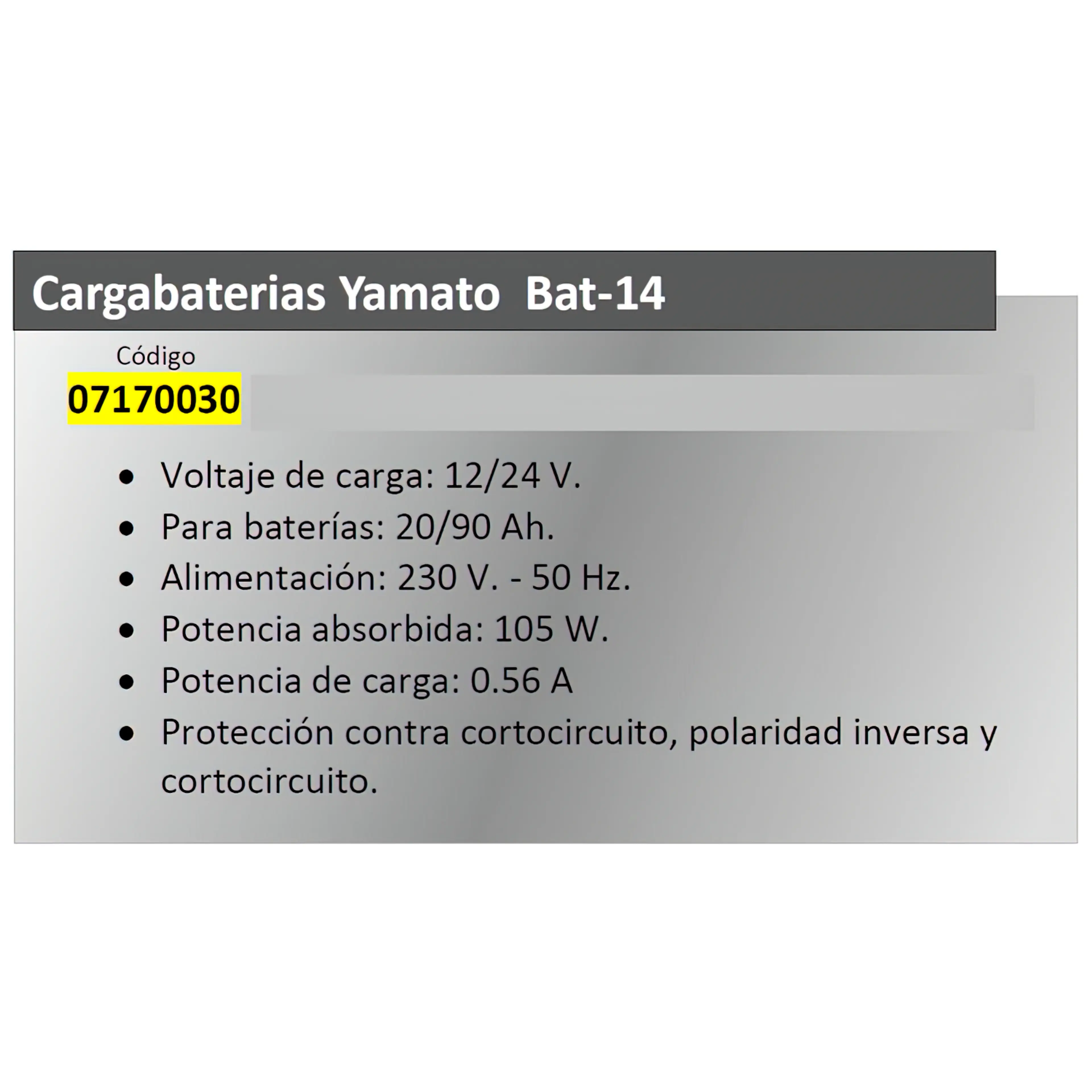 CARGABATERIAS BAT-14 12/24 V. 20-90
