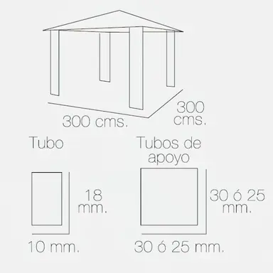 PERGOLA PAPILLON 3X3 METROS PLEGABL
