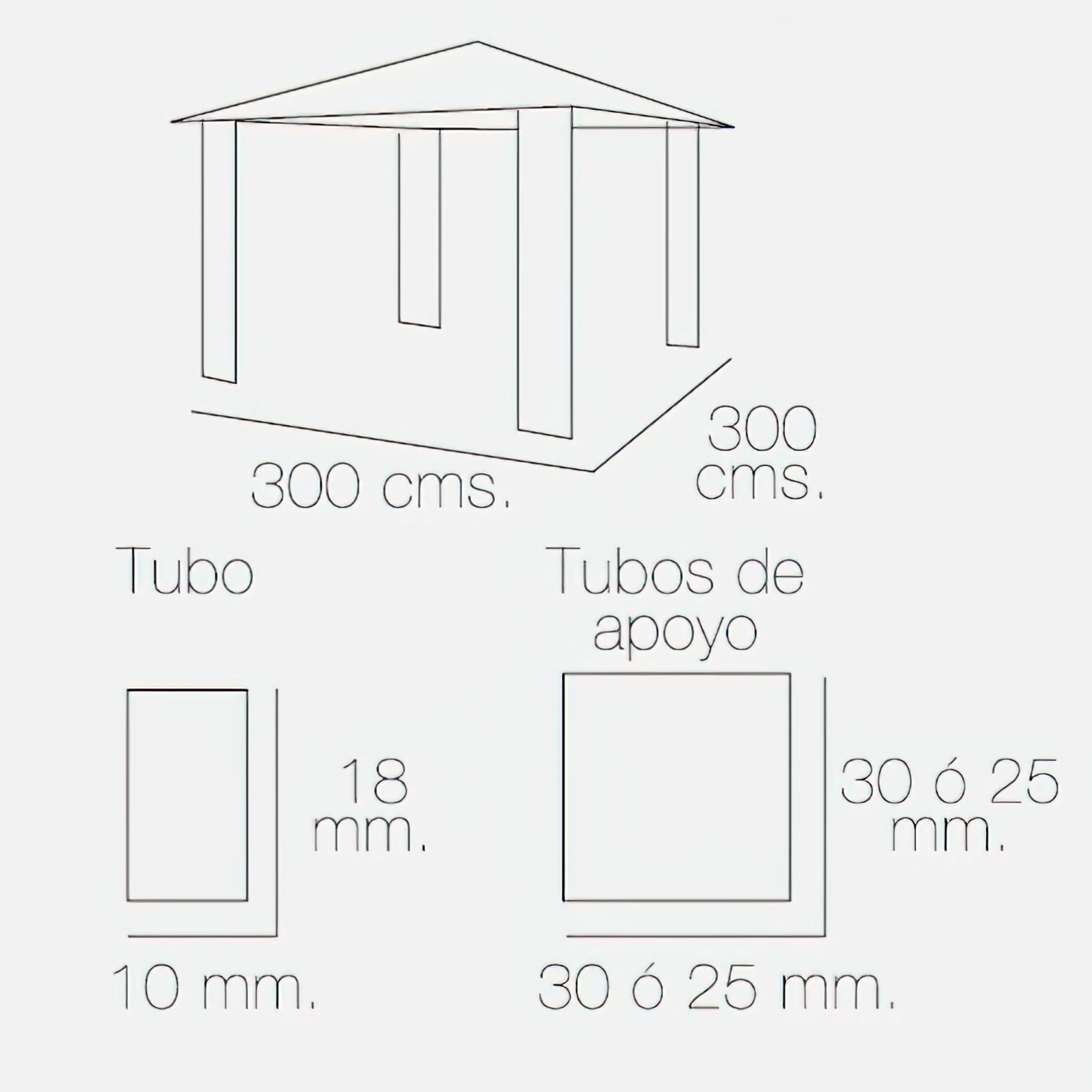 PERGOLA PAPILLON 3X3 METROS PLEGABL