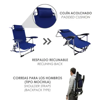 SILLA PLAYA ALUMINIO CON BOLSILLO I