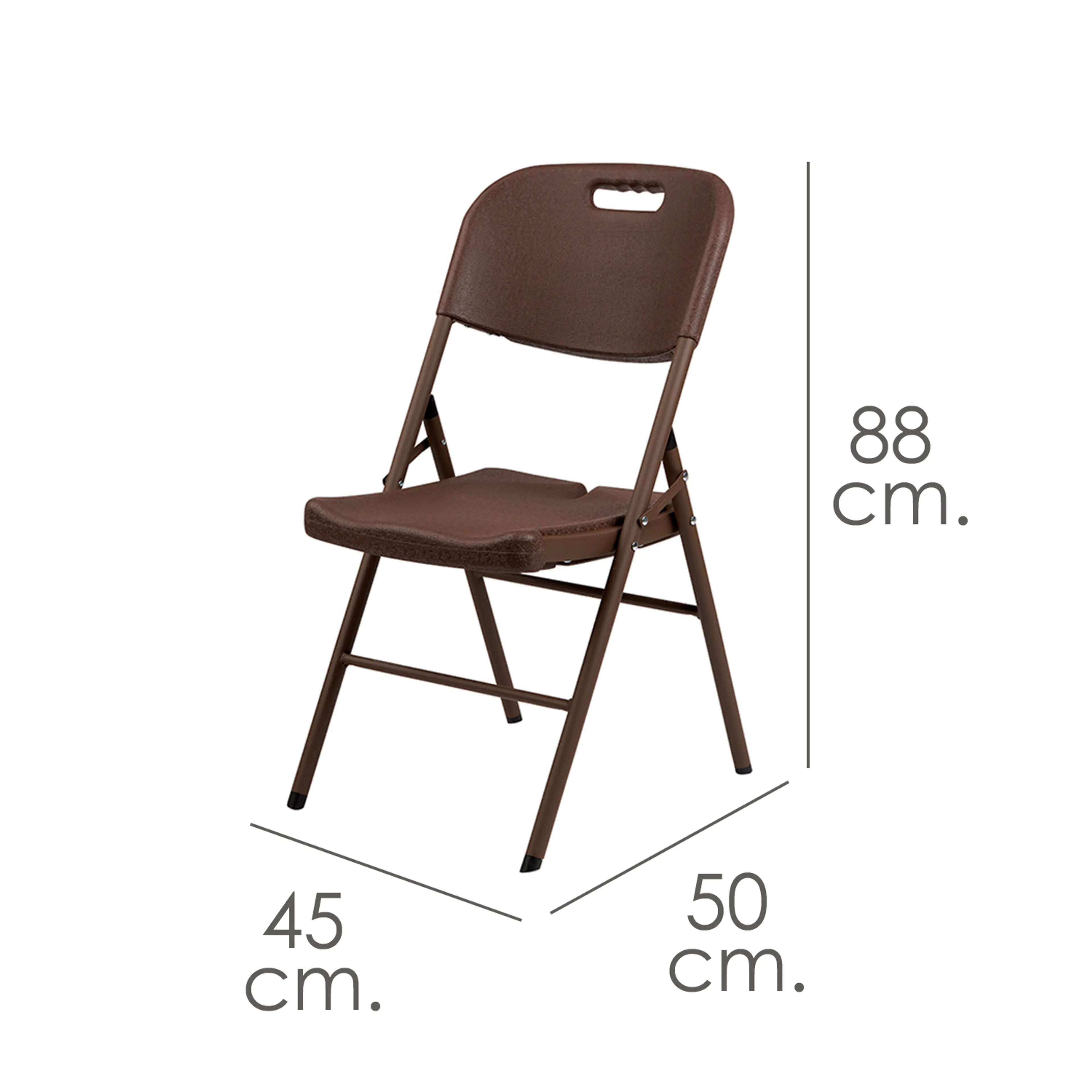 SILLA PLEGABLE CON AGARRE MARRON 45