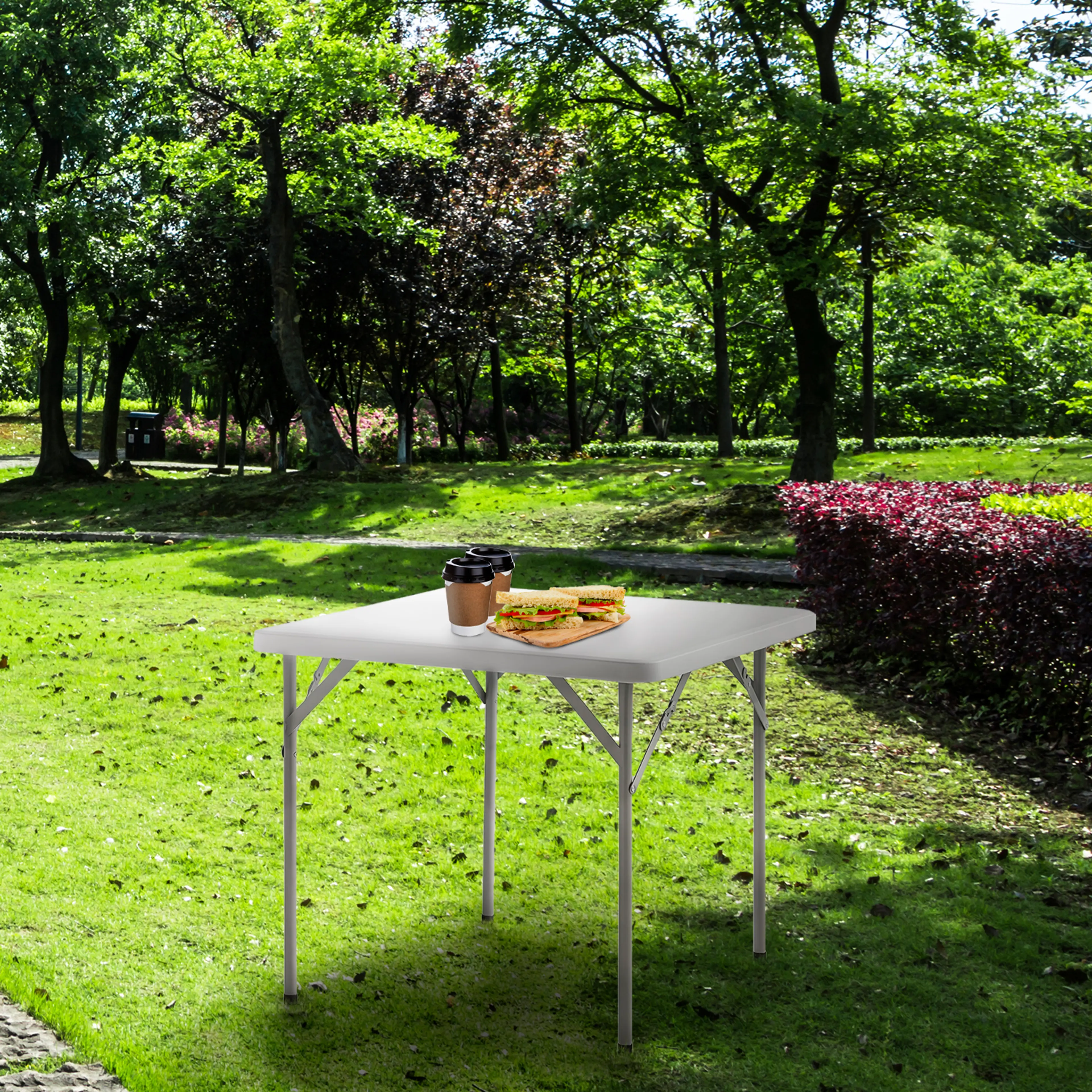 MESA PLEGABLE CUADRADA 86X86X74 CM.