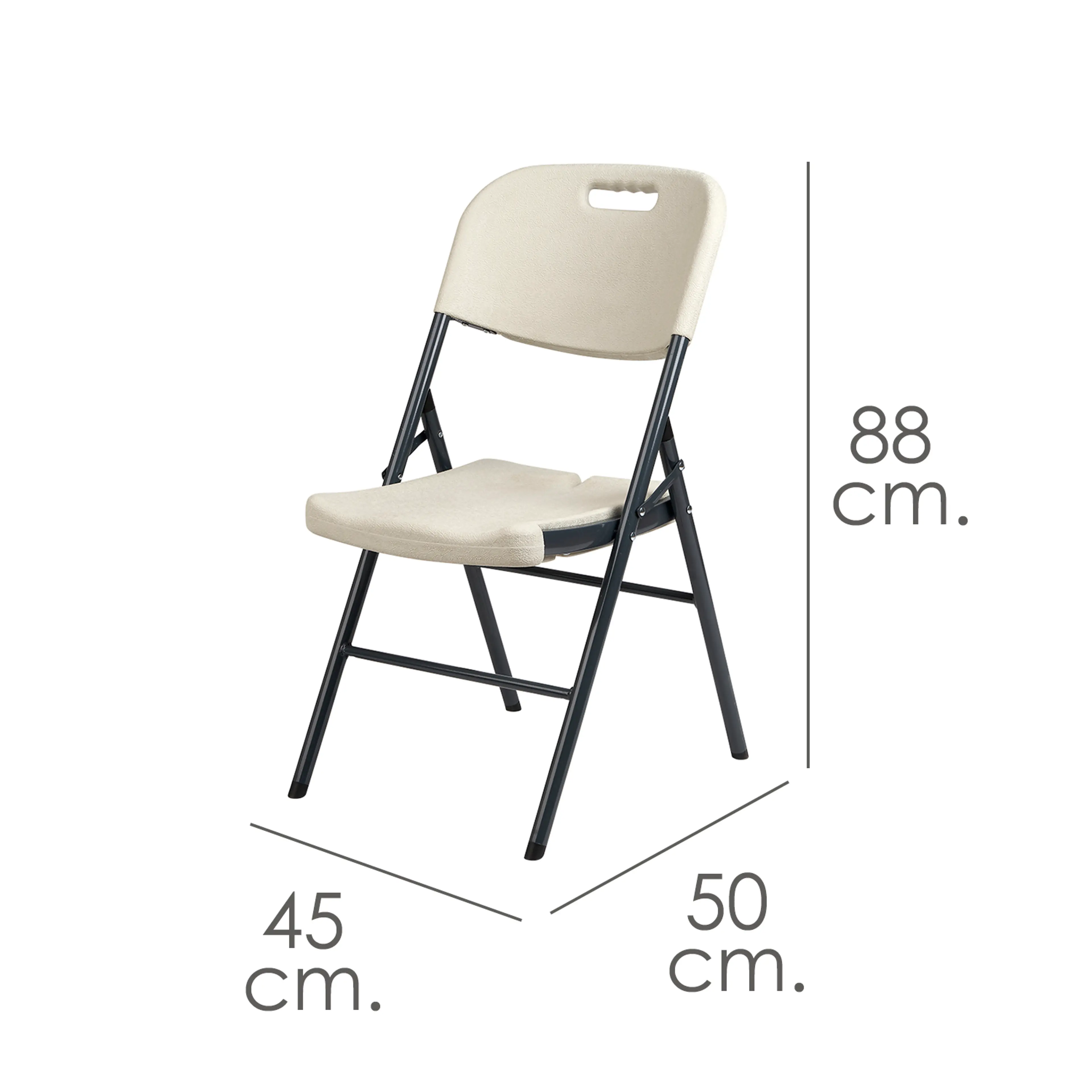 SILLA PLEGABLE CON AGARRE BLANCA 45