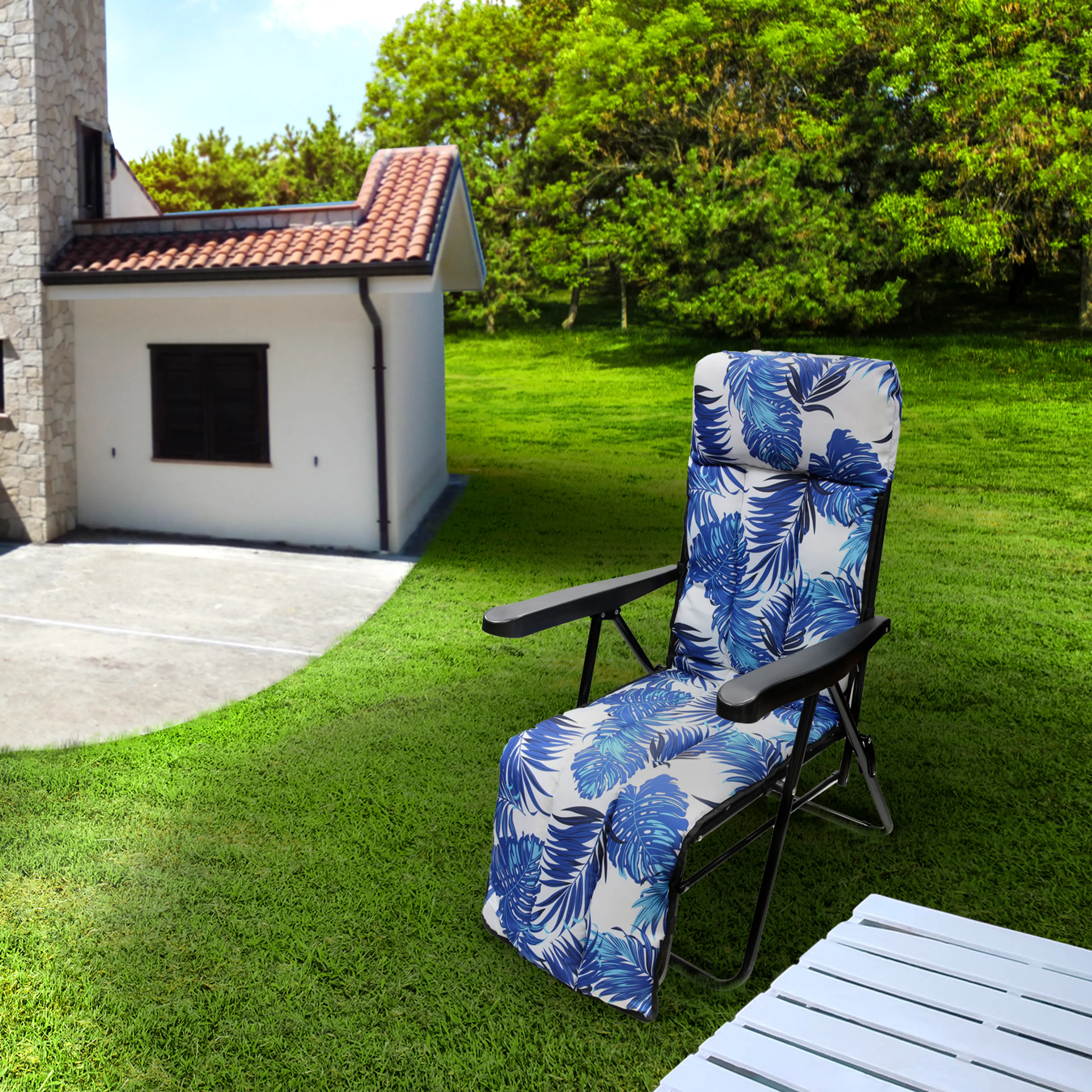 SILLA PLAYA ACOLCHADA ACERO 5 POSIC