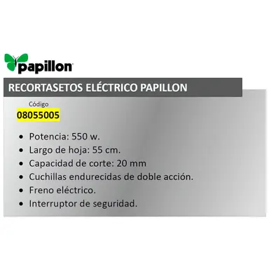 RECORTASETOS PAPILLON 550 W. HOJA 5