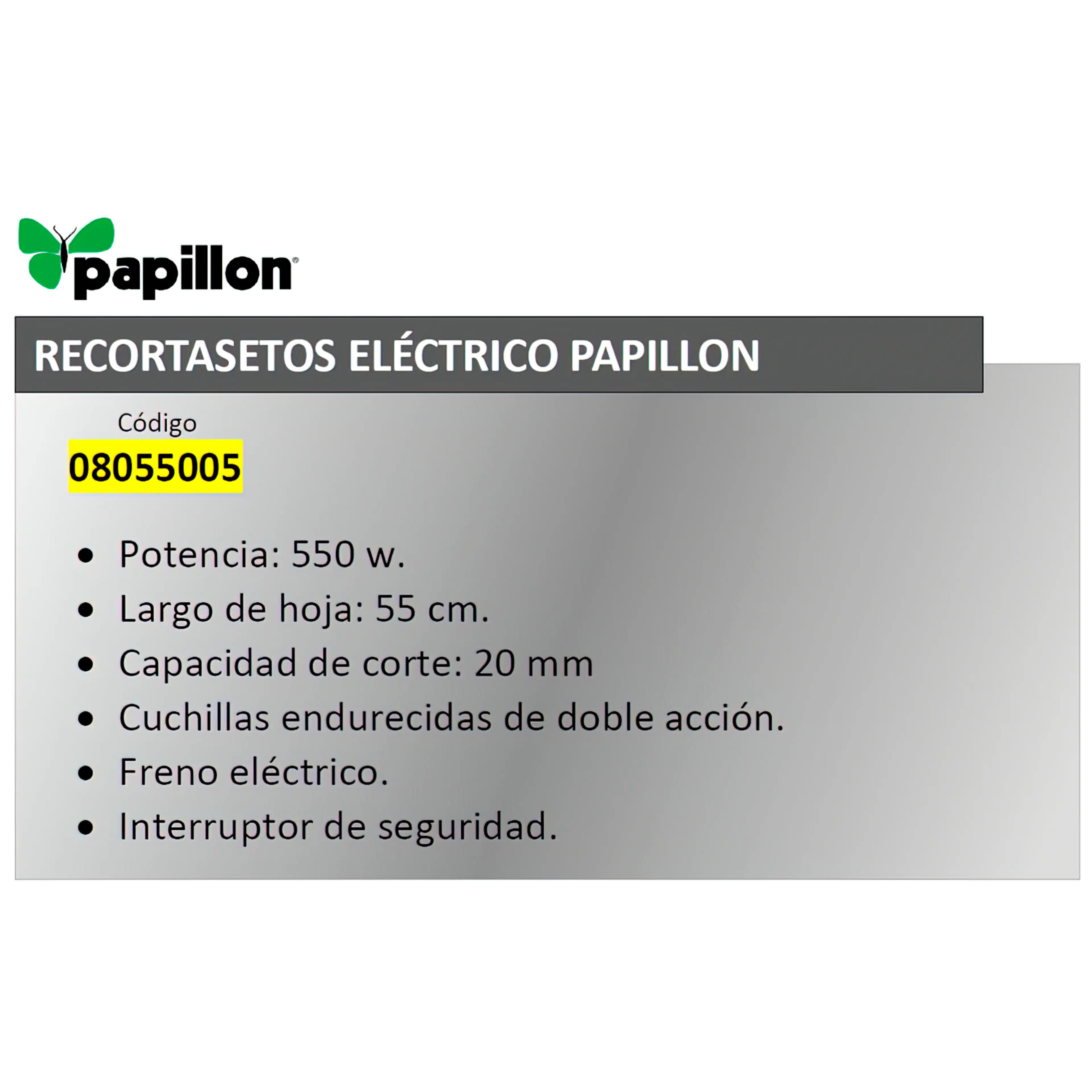 RECORTASETOS PAPILLON 550 W. HOJA 5