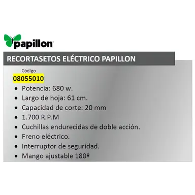 RECORTASETOS PAPILLON 680 W. HOJA 6
