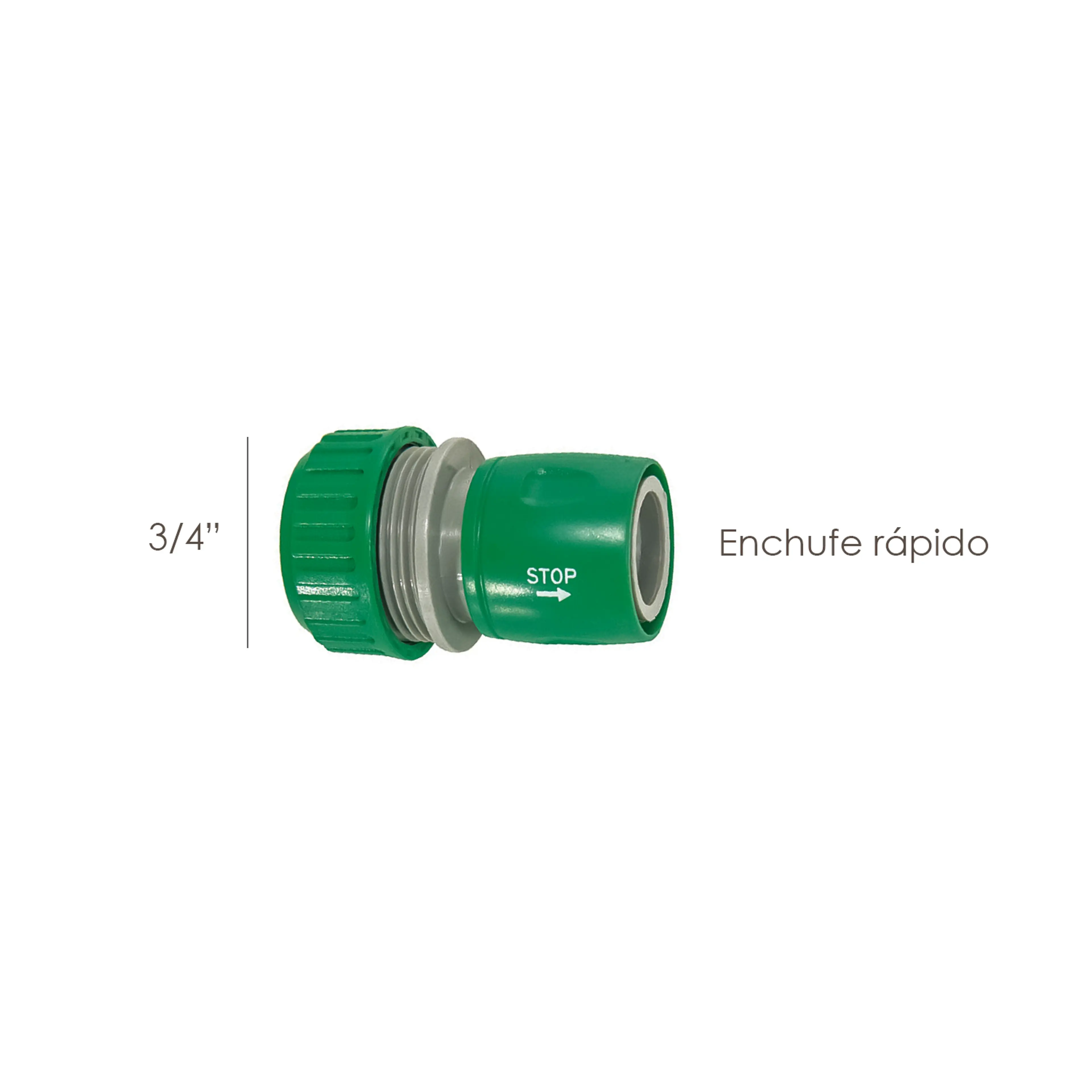 CONECTOR MANGUERA PLASTICO 3/4 CON 