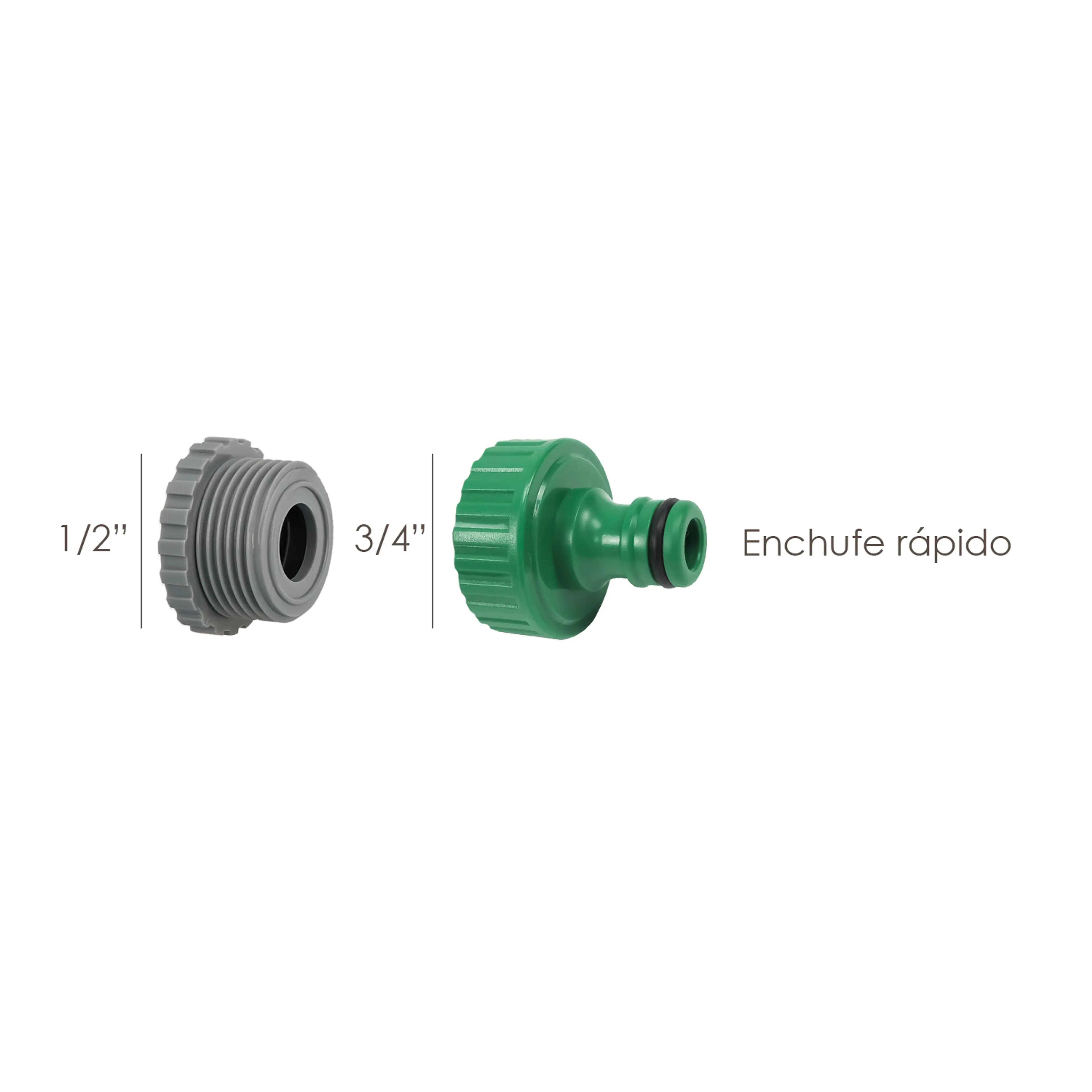ADAPTADOR MANGUERA PLASTICO 3/4-1/2