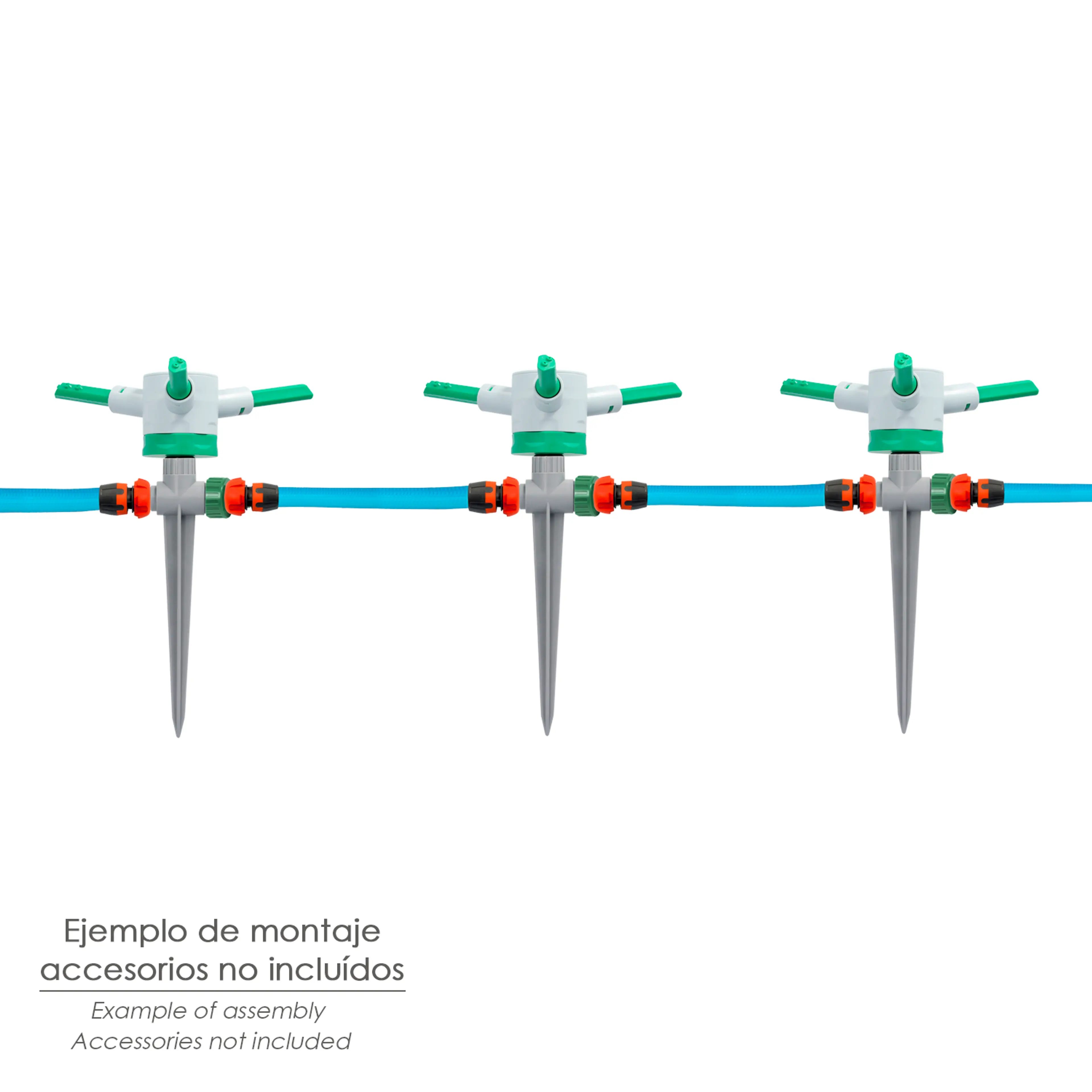 ASPERSOR PLÁSTICO 3 BRAZOS CON PINC
