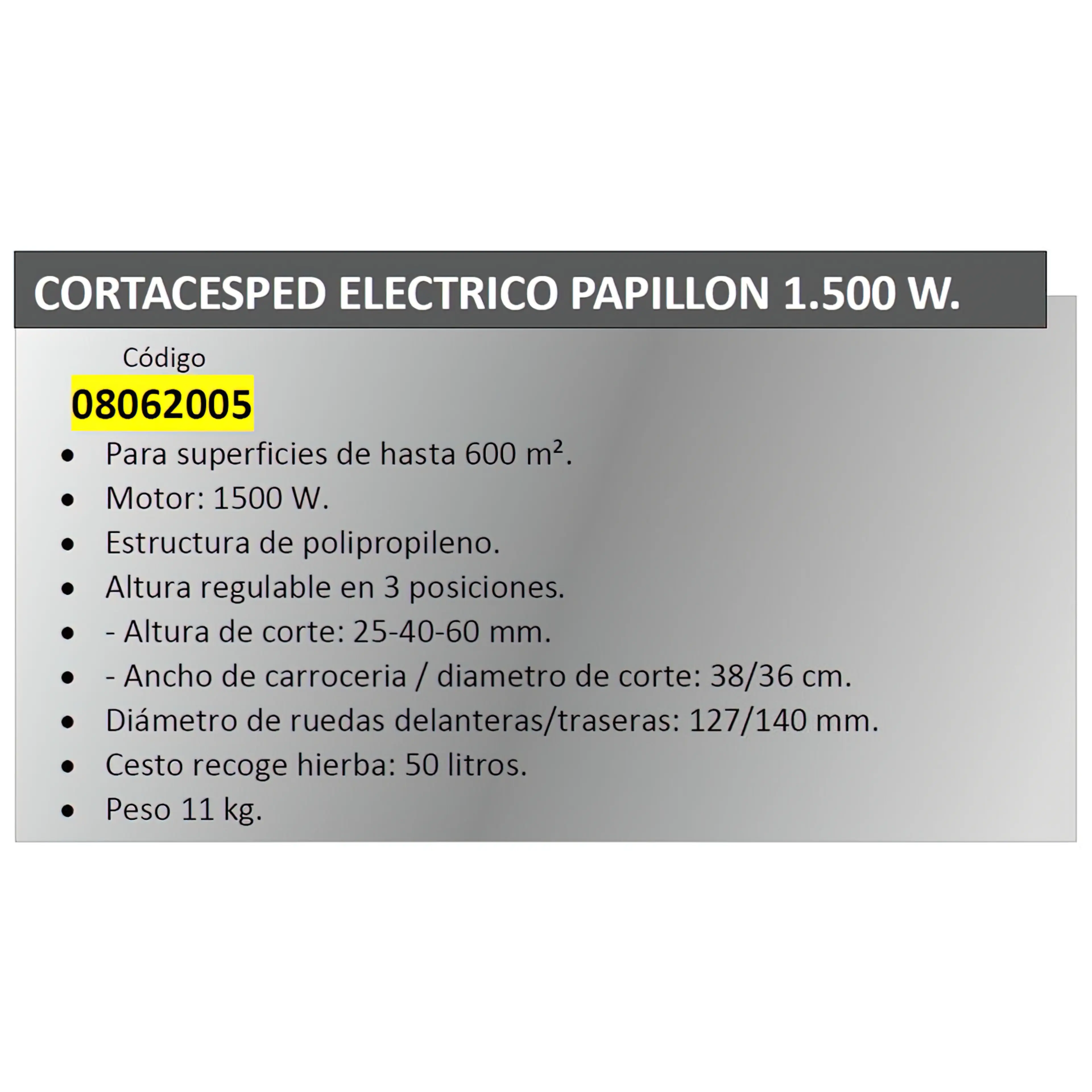 CORTACESPED ELECTRICO PAPILLON 1500