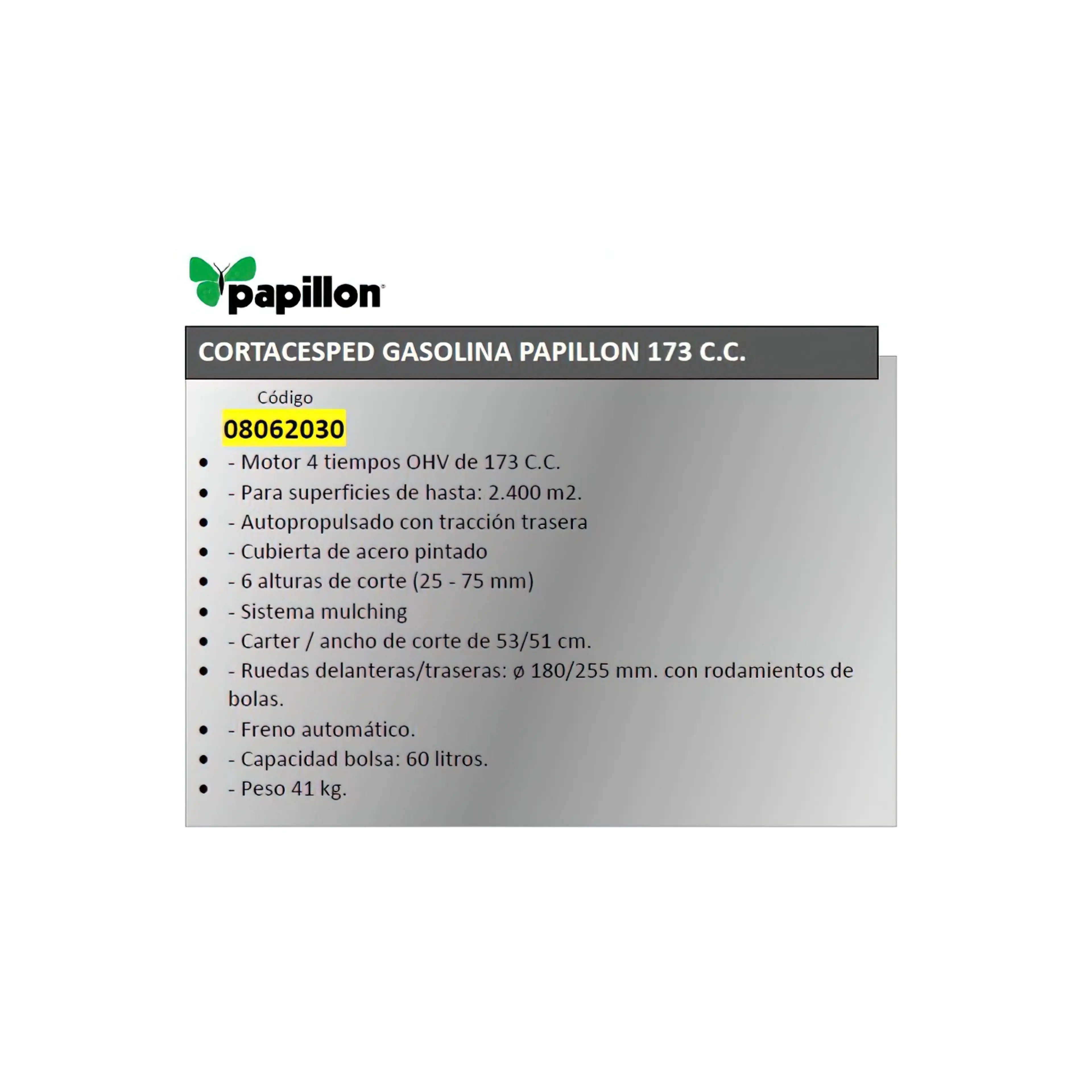CORTACESPED GASOLINA PAPILLON 173 C