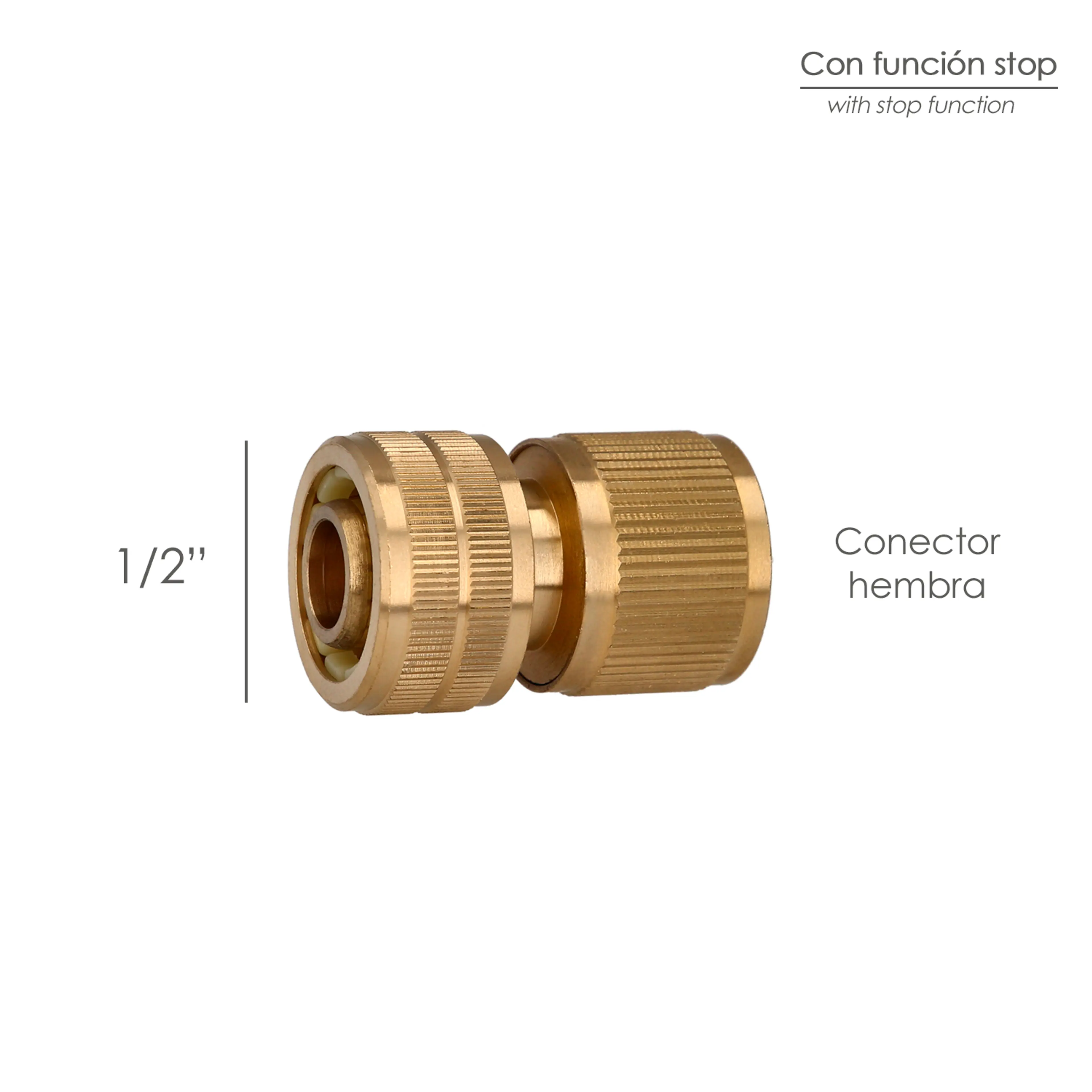 CONECTOR MANGUERA LATON 1/2" CON FU