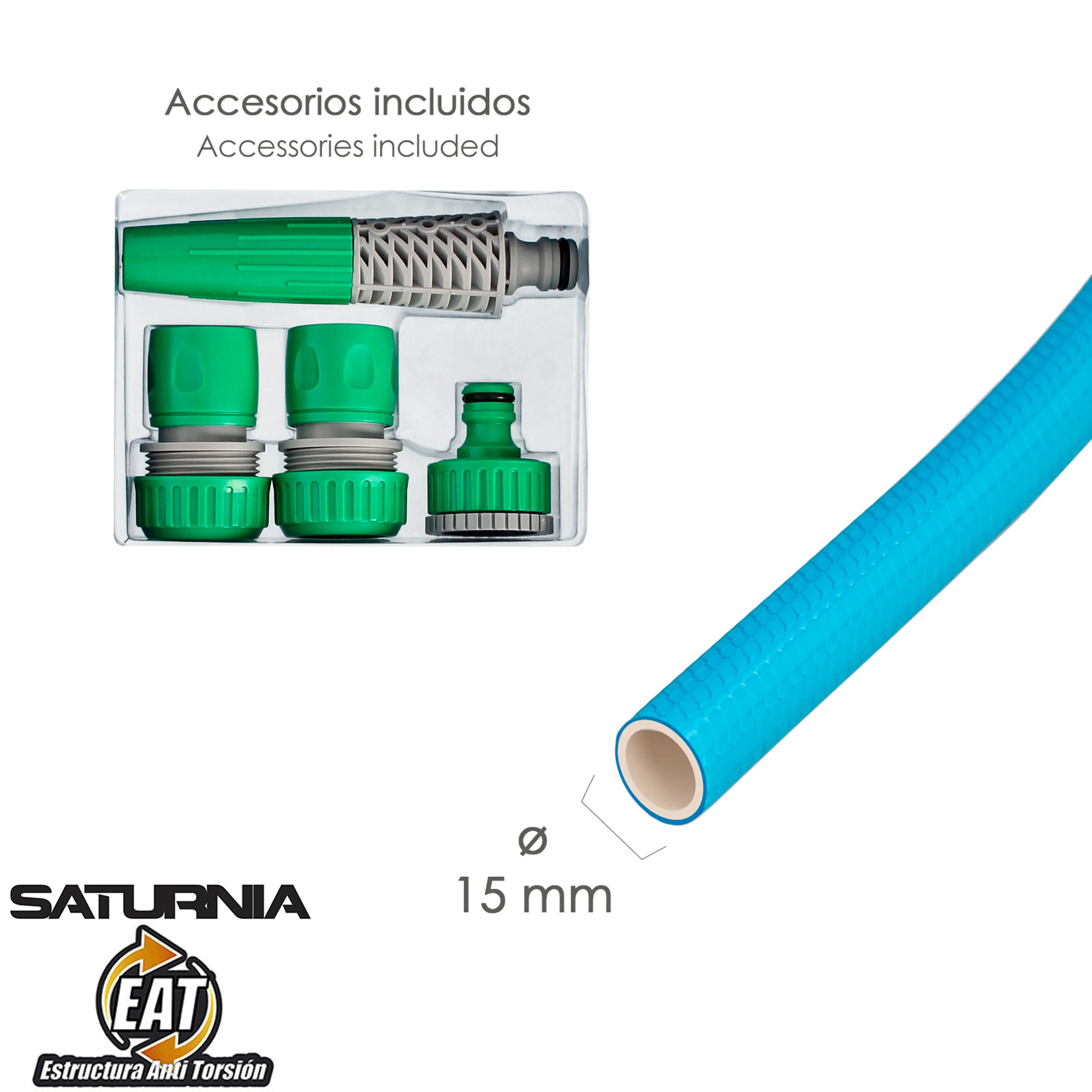 MANGUERA TRICOTADA NO TORSION BLUE 