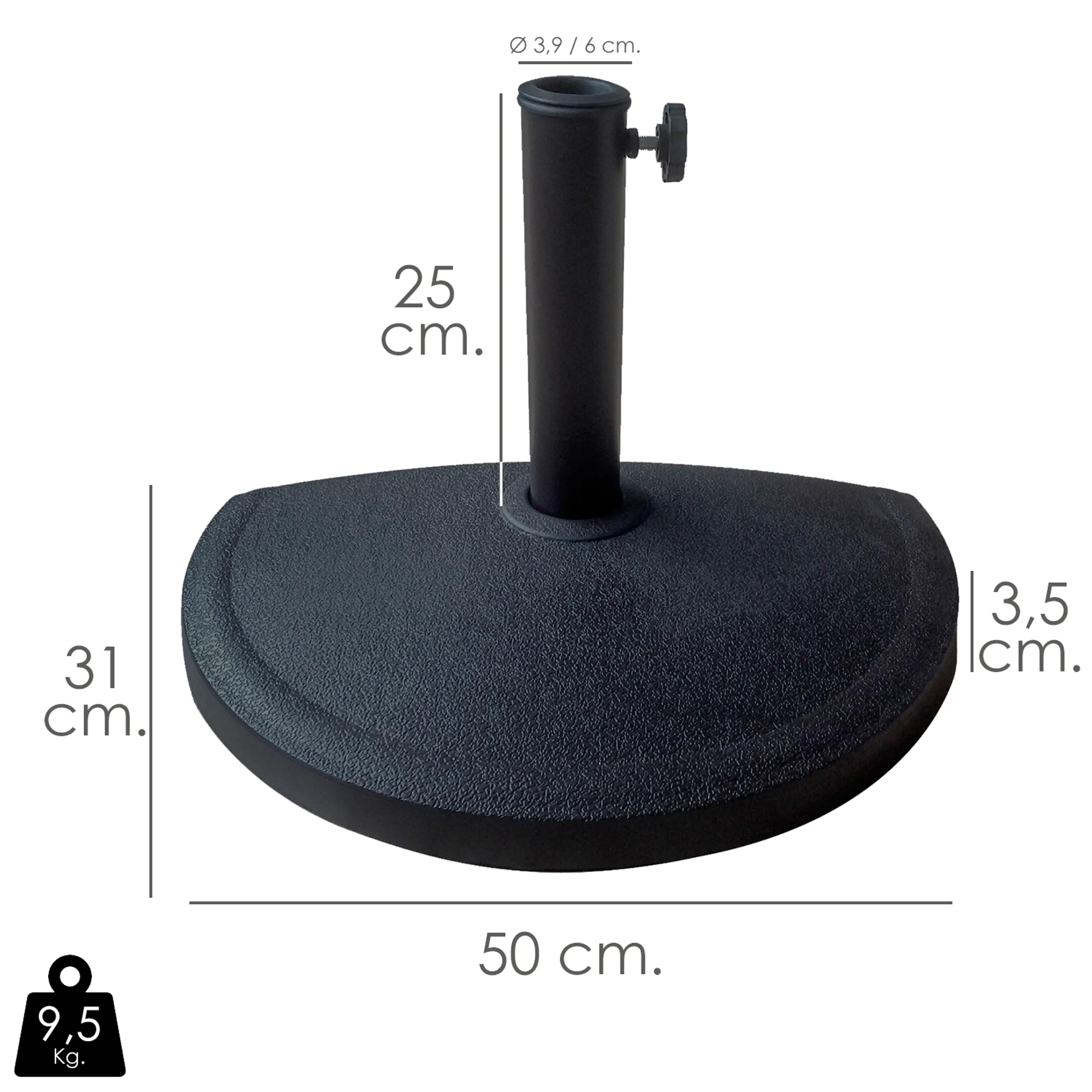 BASE SOMBRILLA A PARED 50X31X25  CM