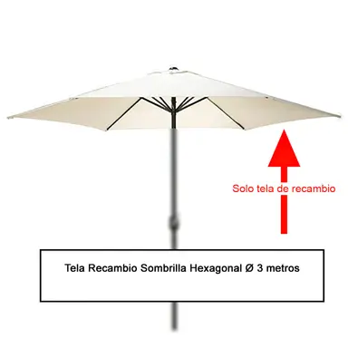 TELA RECAMBIO SOMBRILLA HEXAGONAL Ø