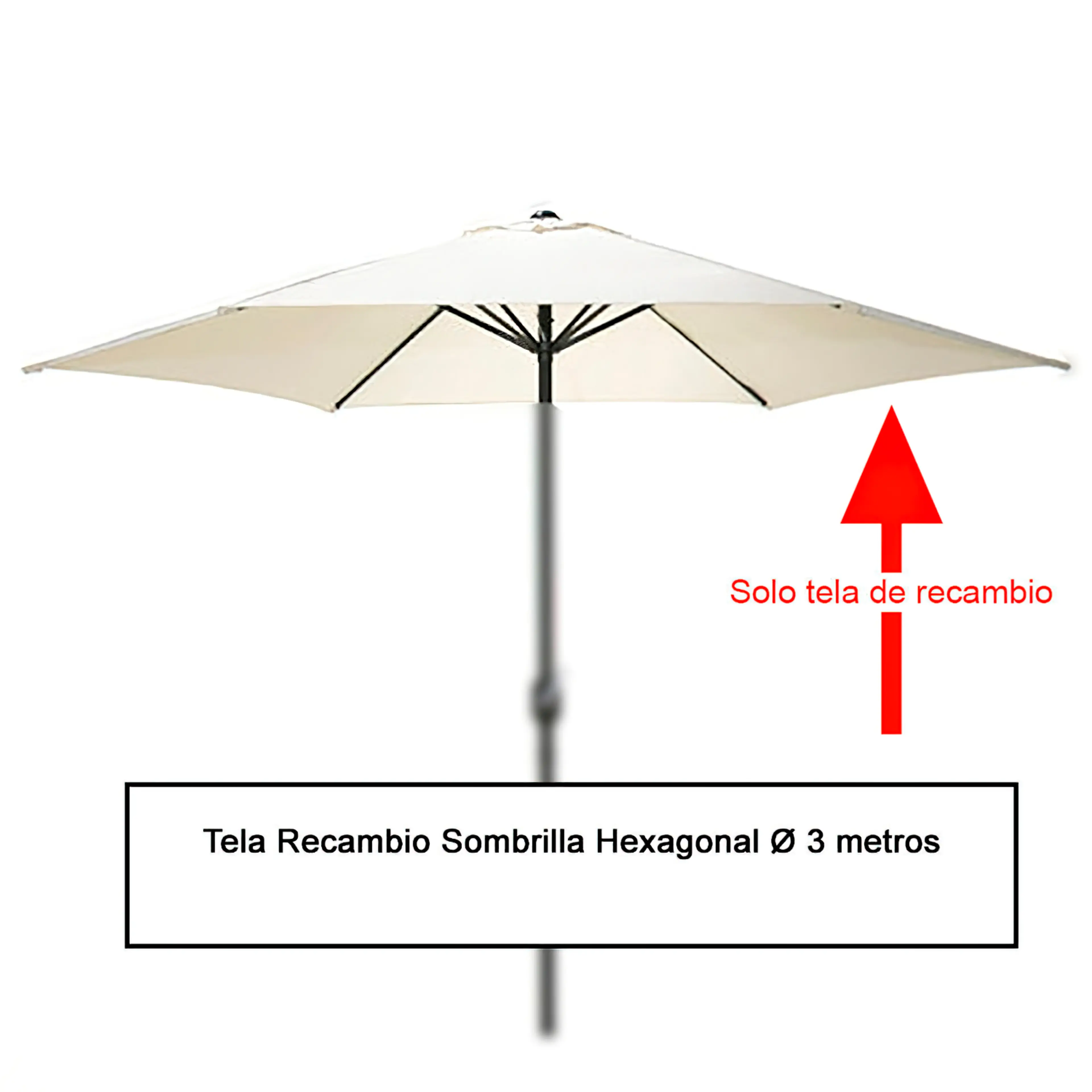 TELA RECAMBIO SOMBRILLA HEXAGONAL Ø