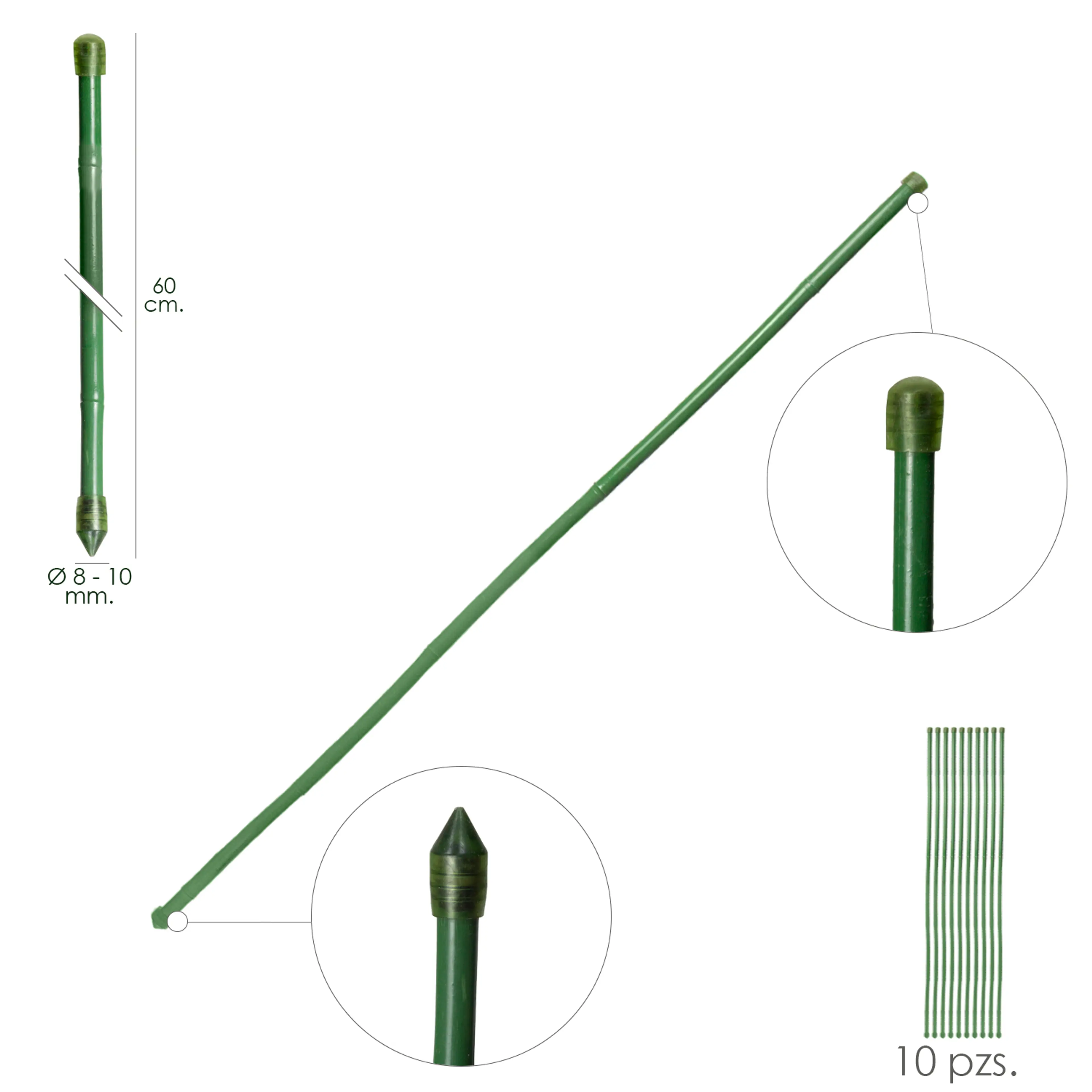 TUTOR VARILLA BAMBÚ PLASTIFICADO Ø 