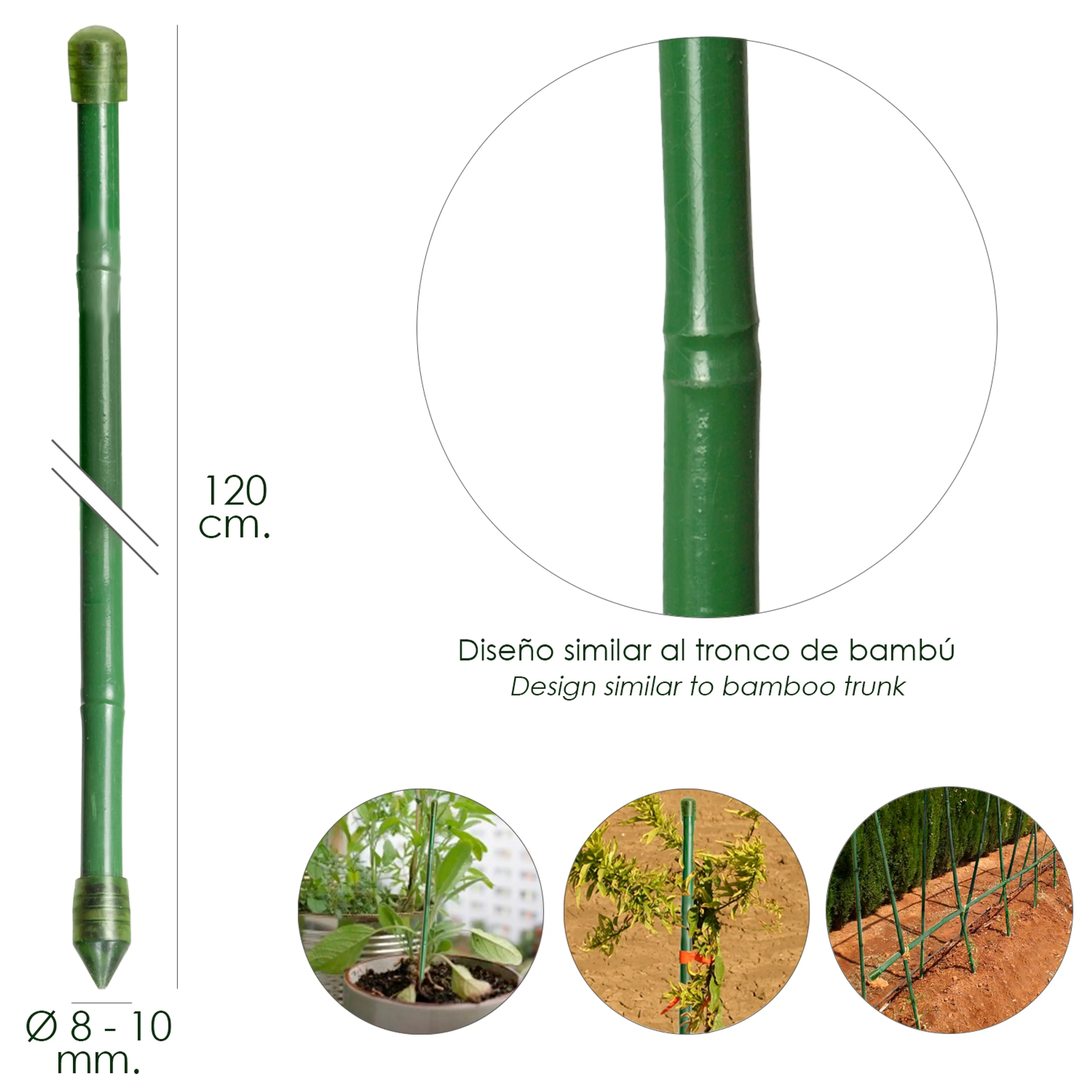 TUTOR VARILLA BAMBÚ PLASTIFICADO Ø 