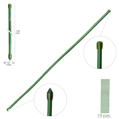 TUTOR VARILLA BAMBÚ PLASTIFICADO Ø 