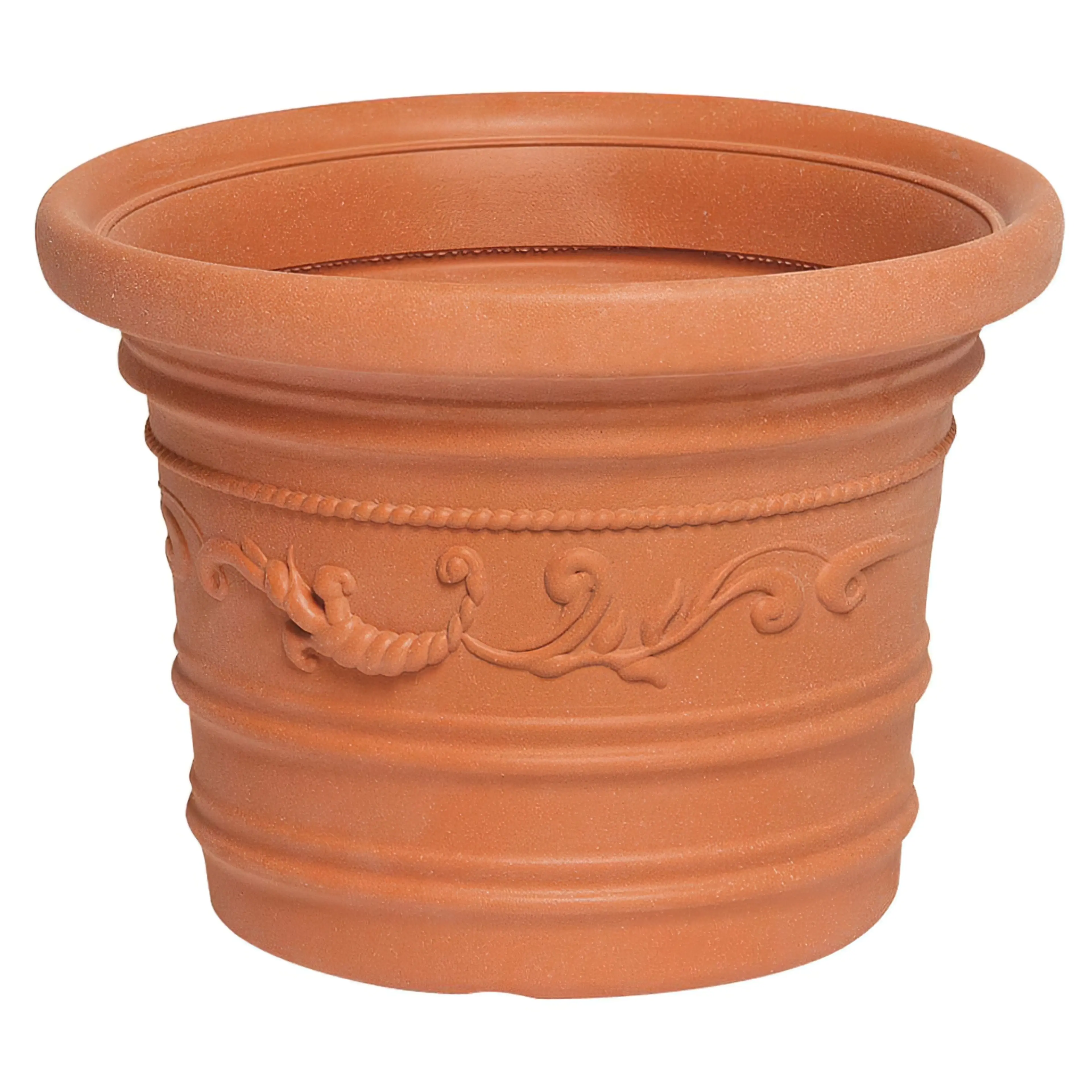 MACETERO TERRACOTA RESINA REDONDO Ø