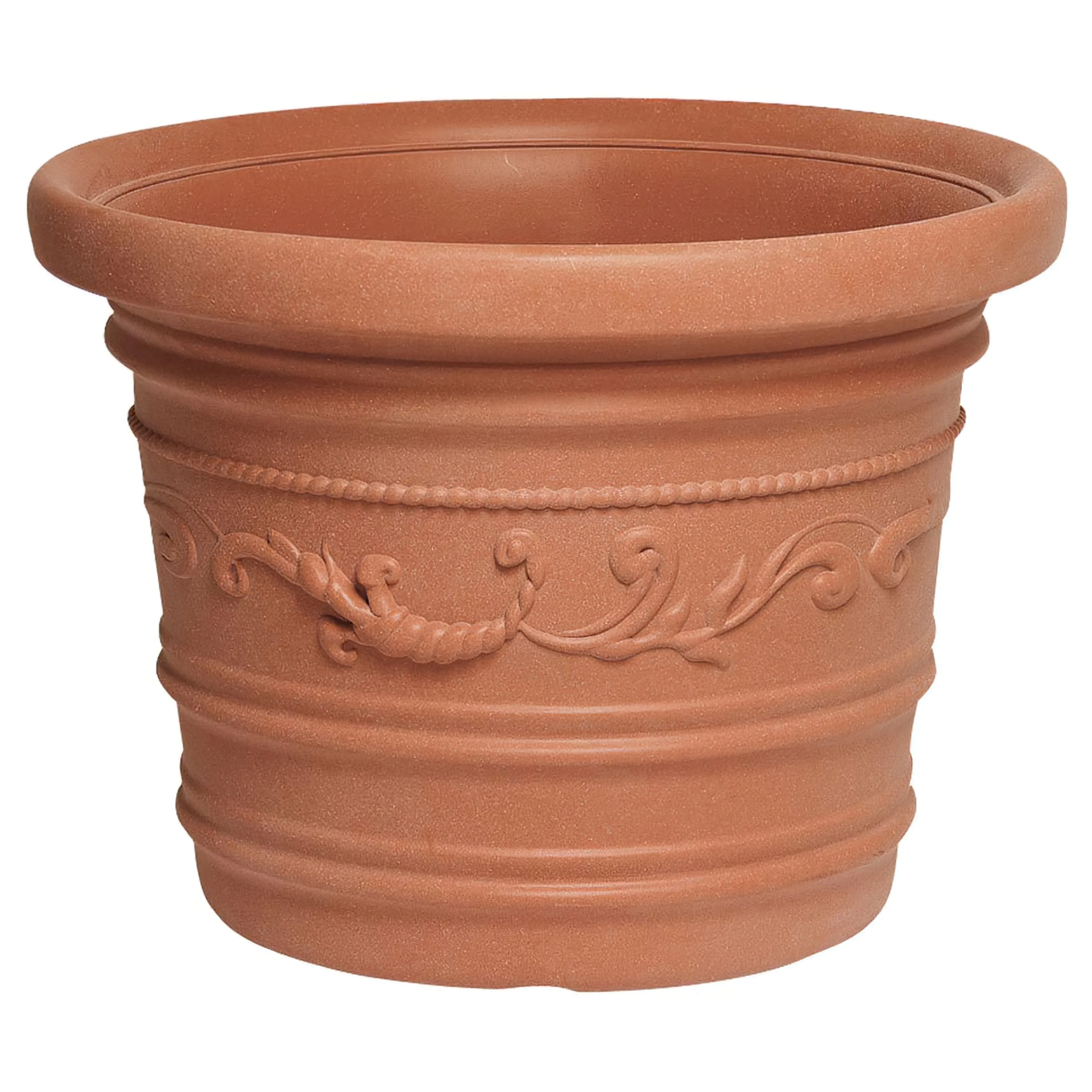 MACETERO TERRACOTA RESINA REDONDO Ø