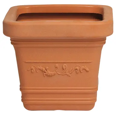 MACETERO TERRACOTA RESINA CUADRADO 