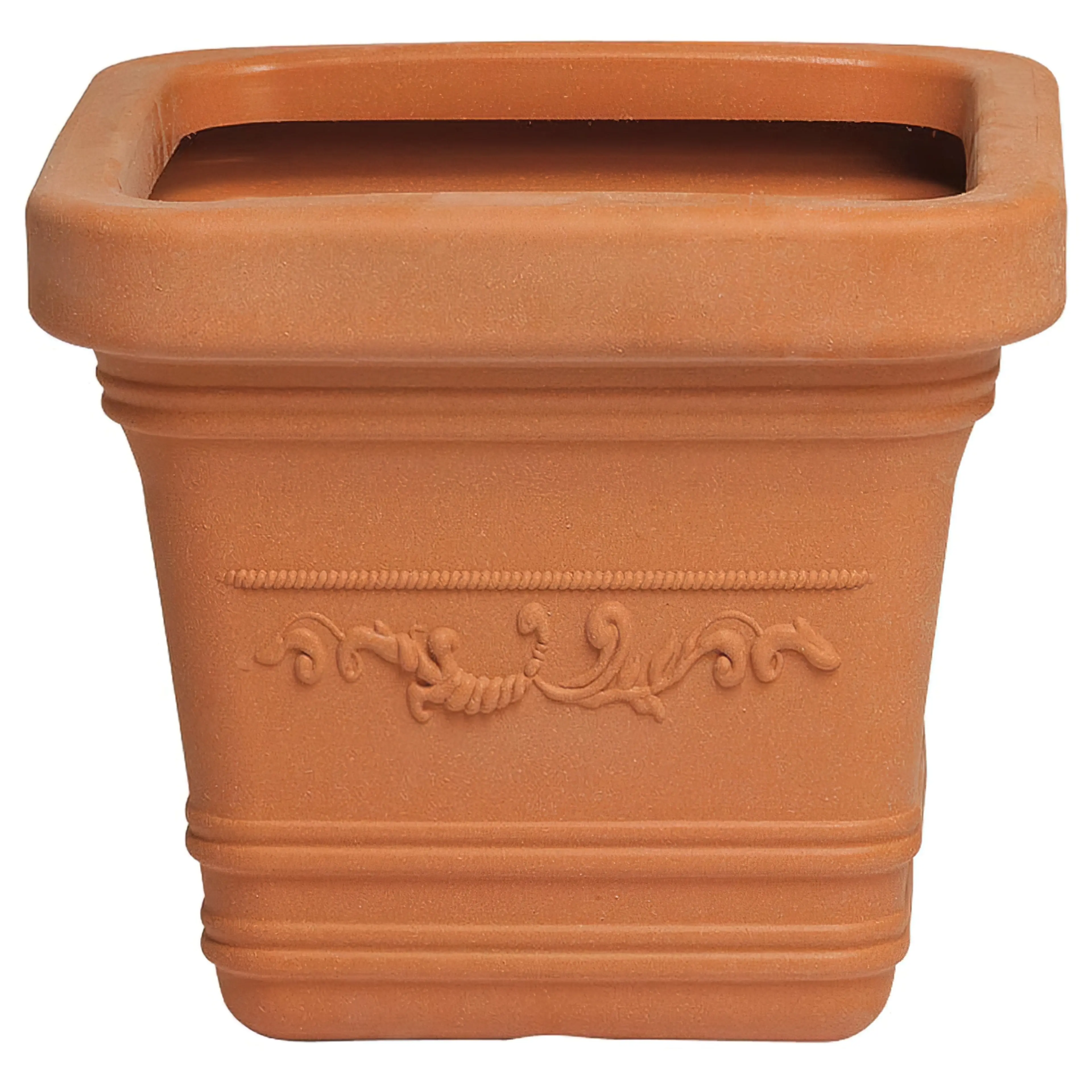 MACETERO TERRACOTA RESINA CUADRADO 