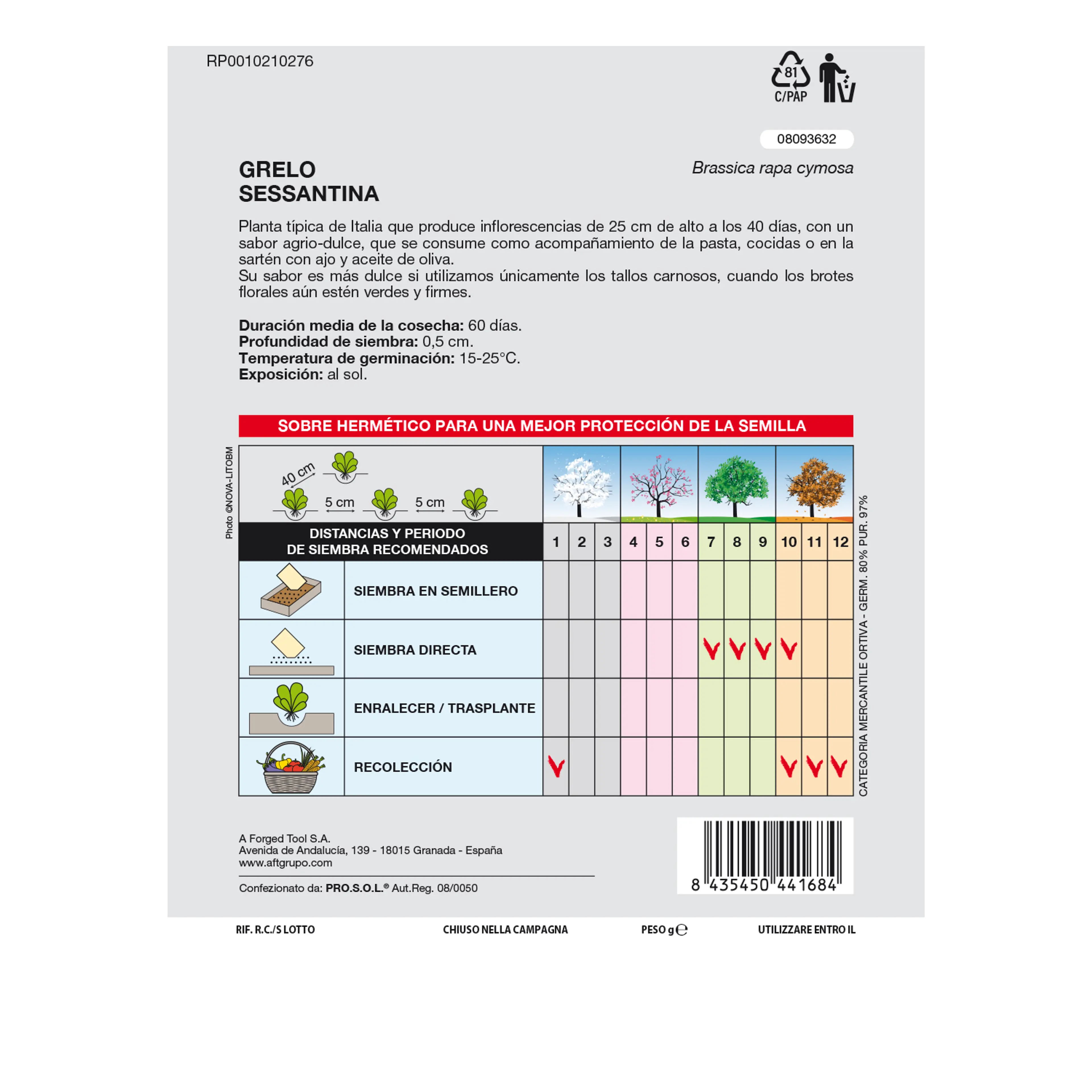 SEMILLAS GRELO BROCOLI (10 GRAMOS)