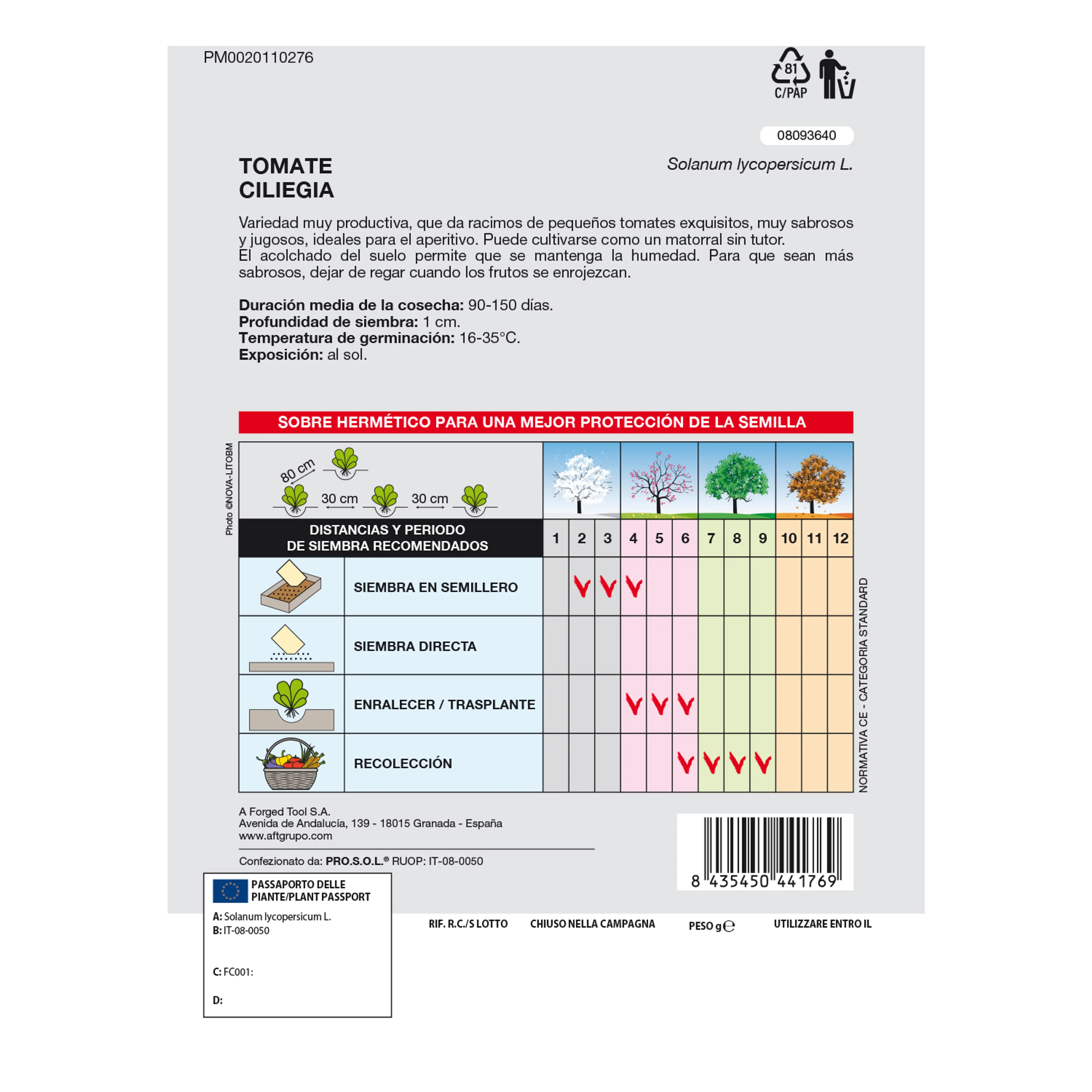 SEMILLAS TOMATE CHERRY (1 GRAMO)
