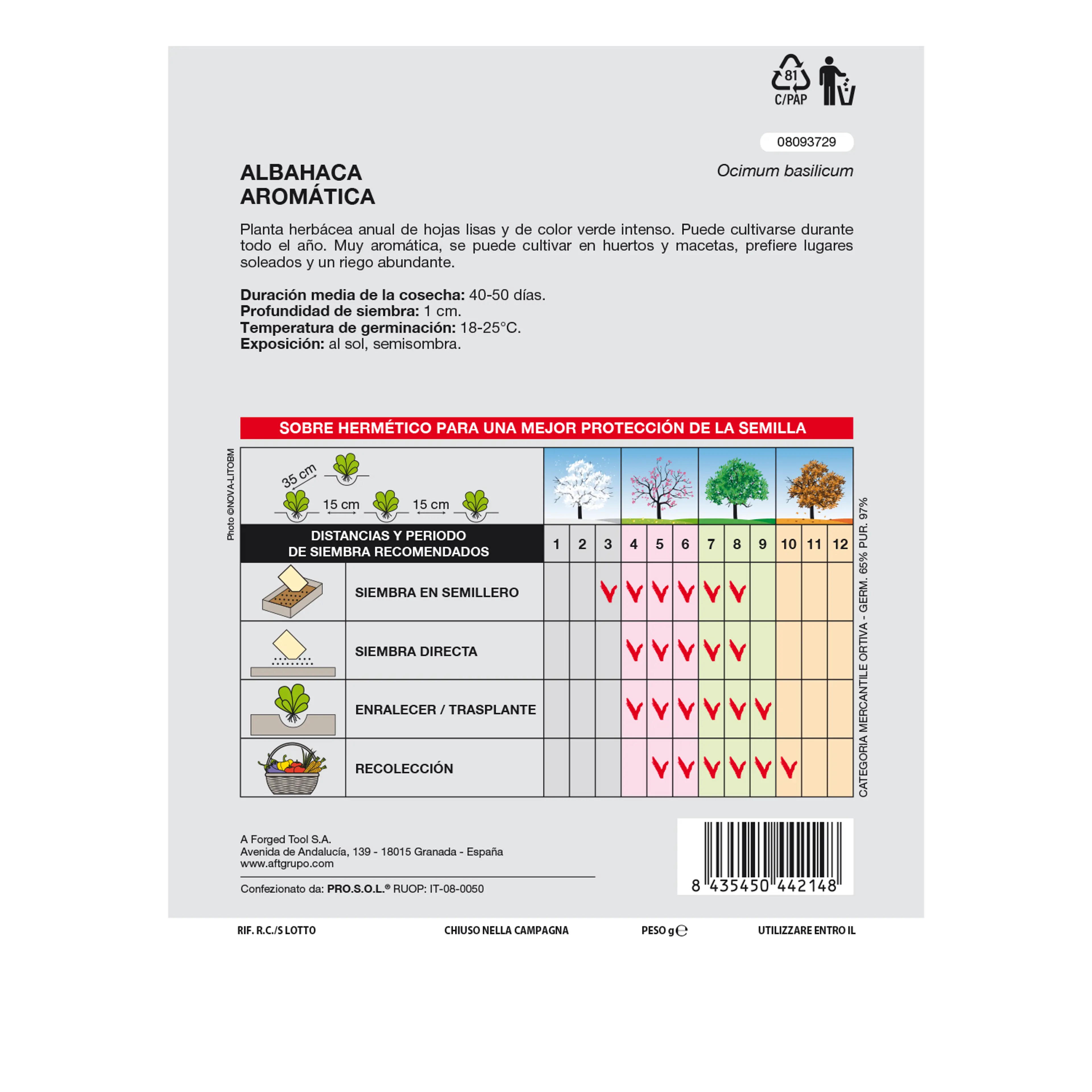 SEMILLAS AROMÁTICAS ALBAHACA AROMAT