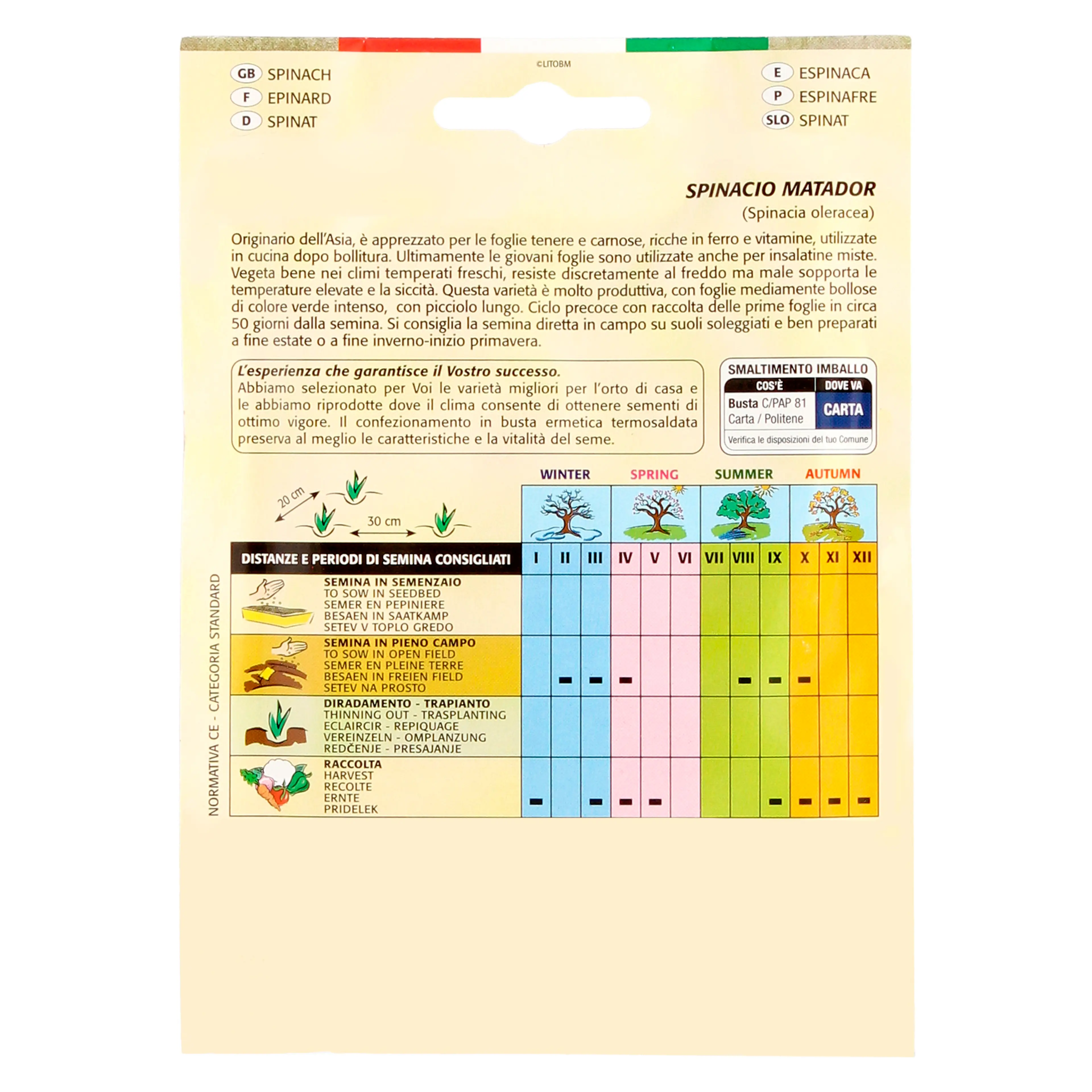 SEMILLAS ESPINACA TEMPRANA (8 GRAMO