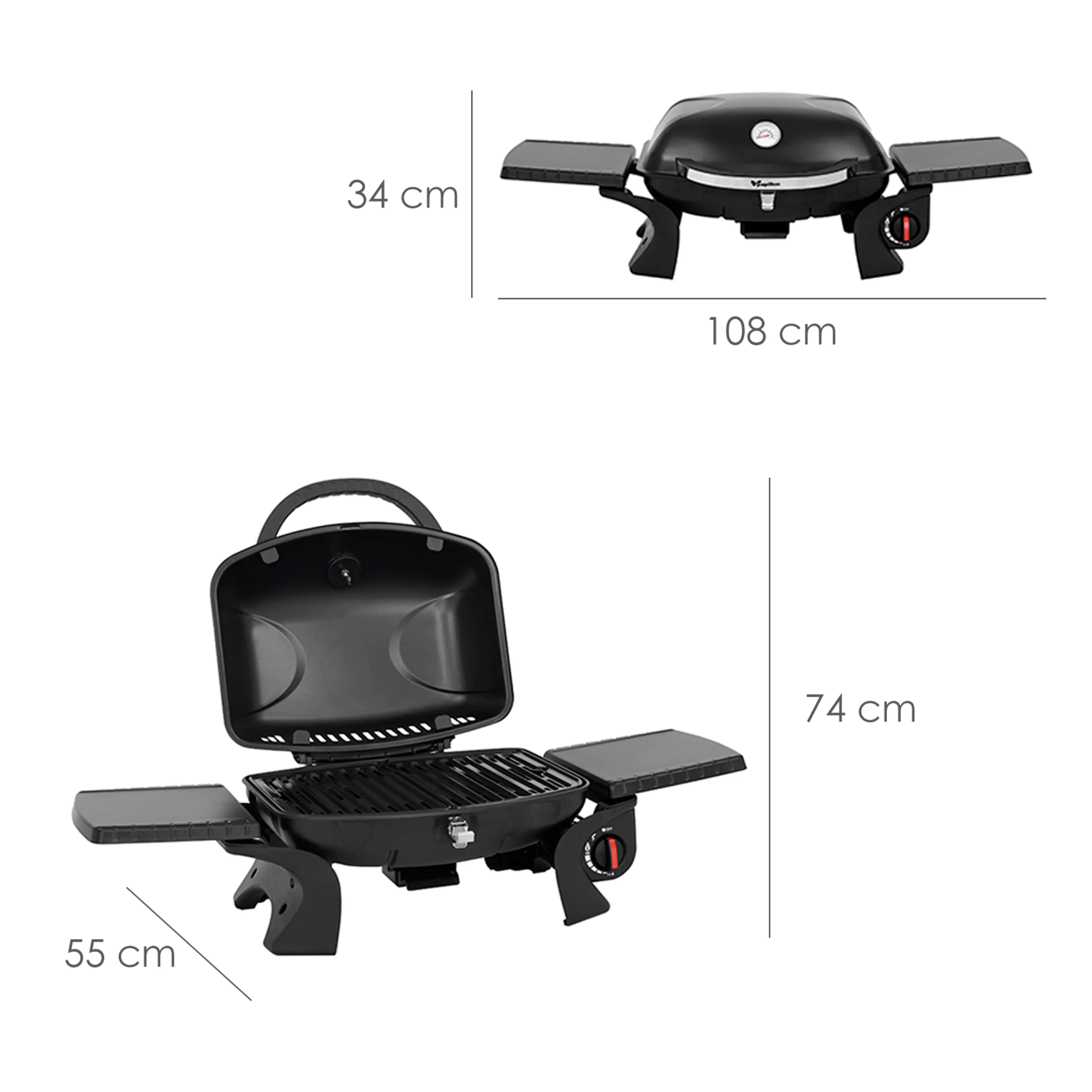 BARBACOA GAS PORTATIL 110X50X34 CM.