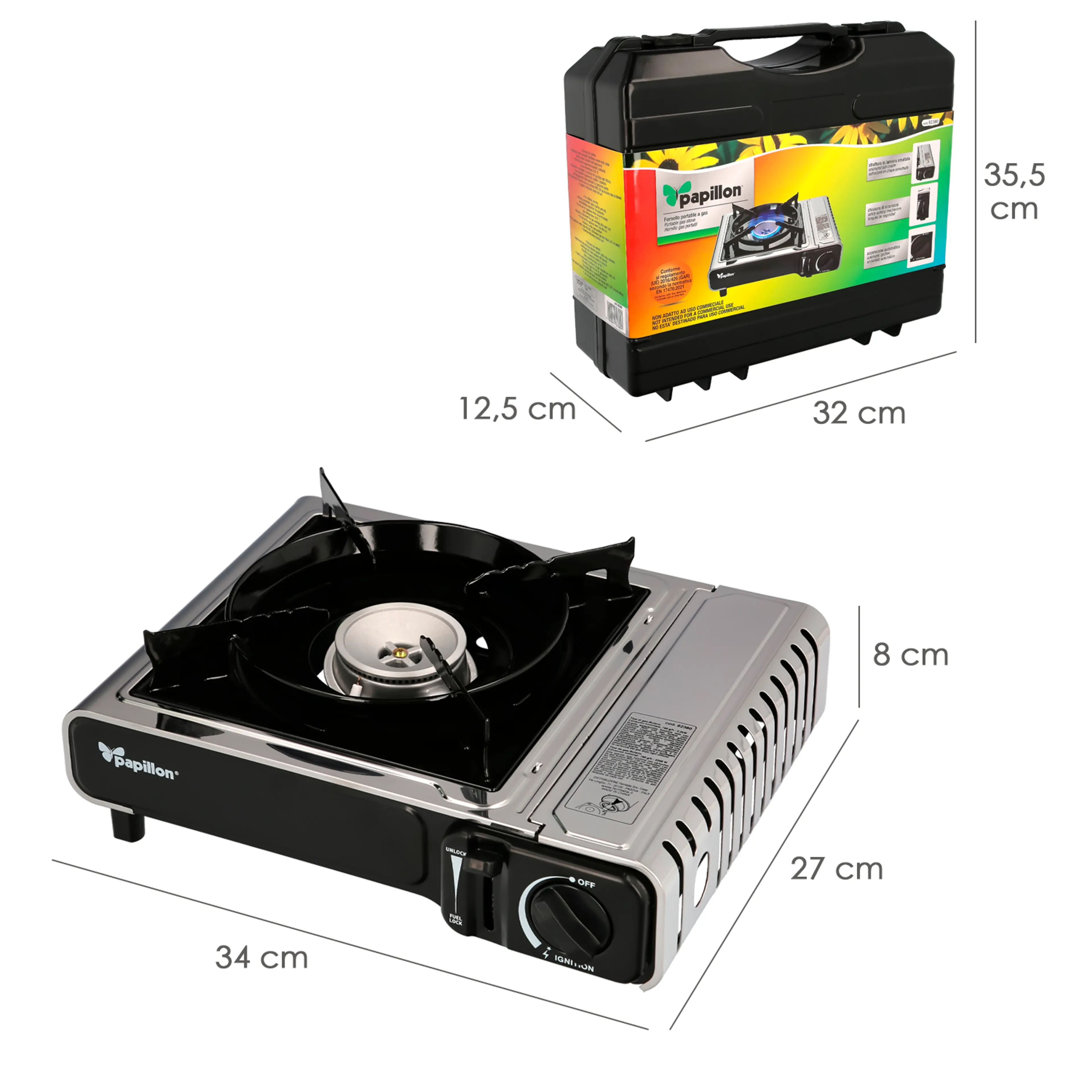 COCINA GAS A CARTUCHO CON MALETIN. 