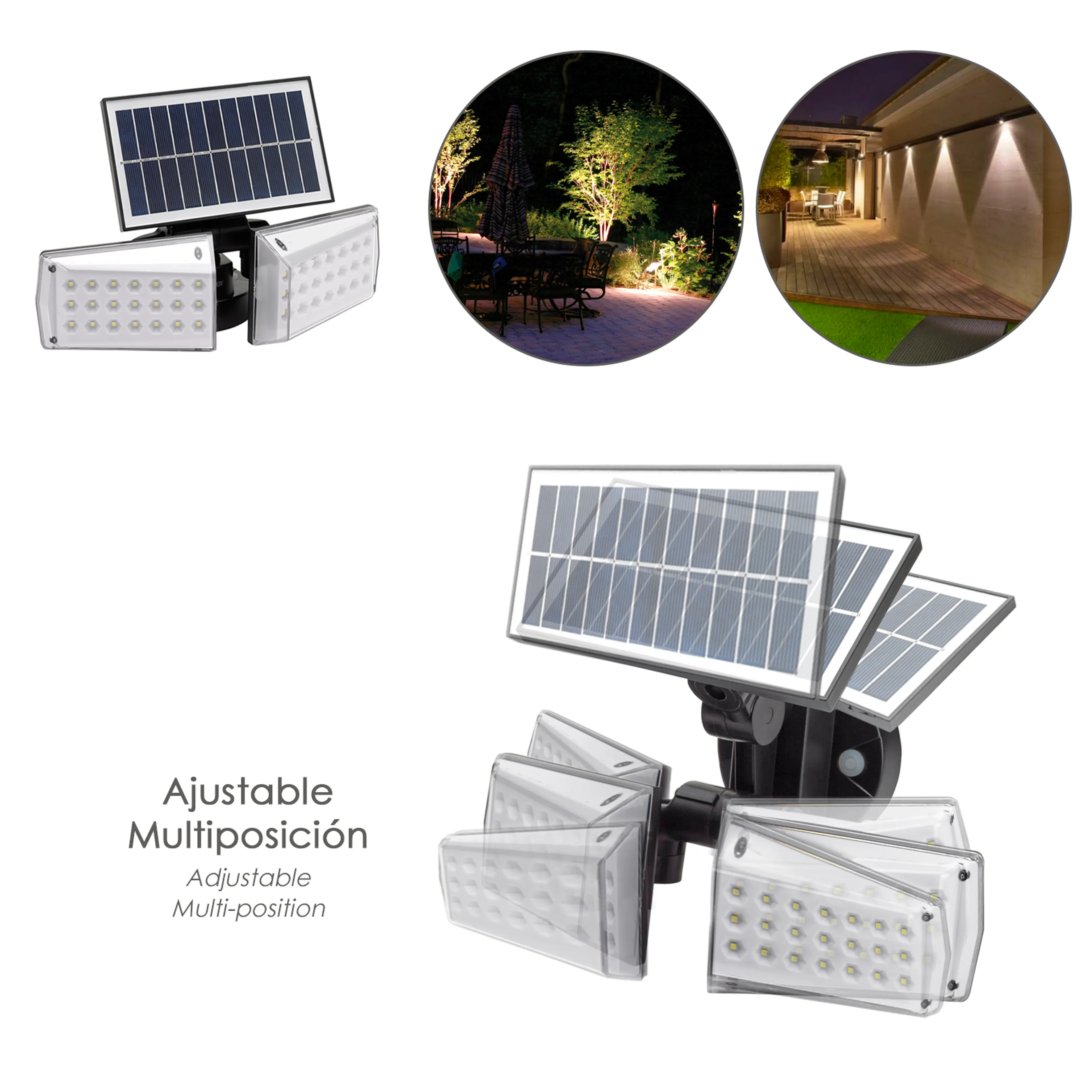 APLIQUE SOLAR LED DOBLE CON SENSOR 