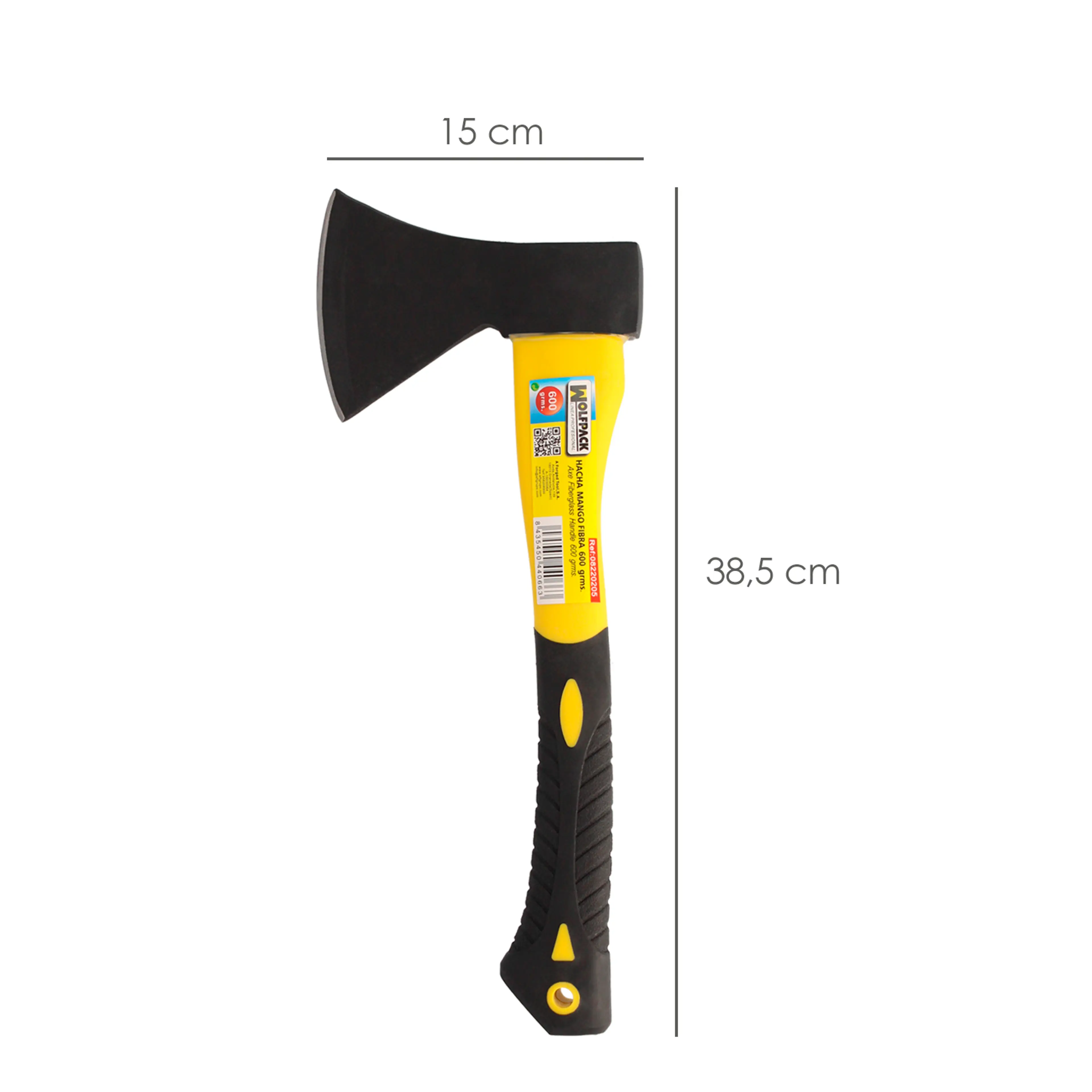 HACHA CON MANGO FIBRA VIDRIO 600 GR