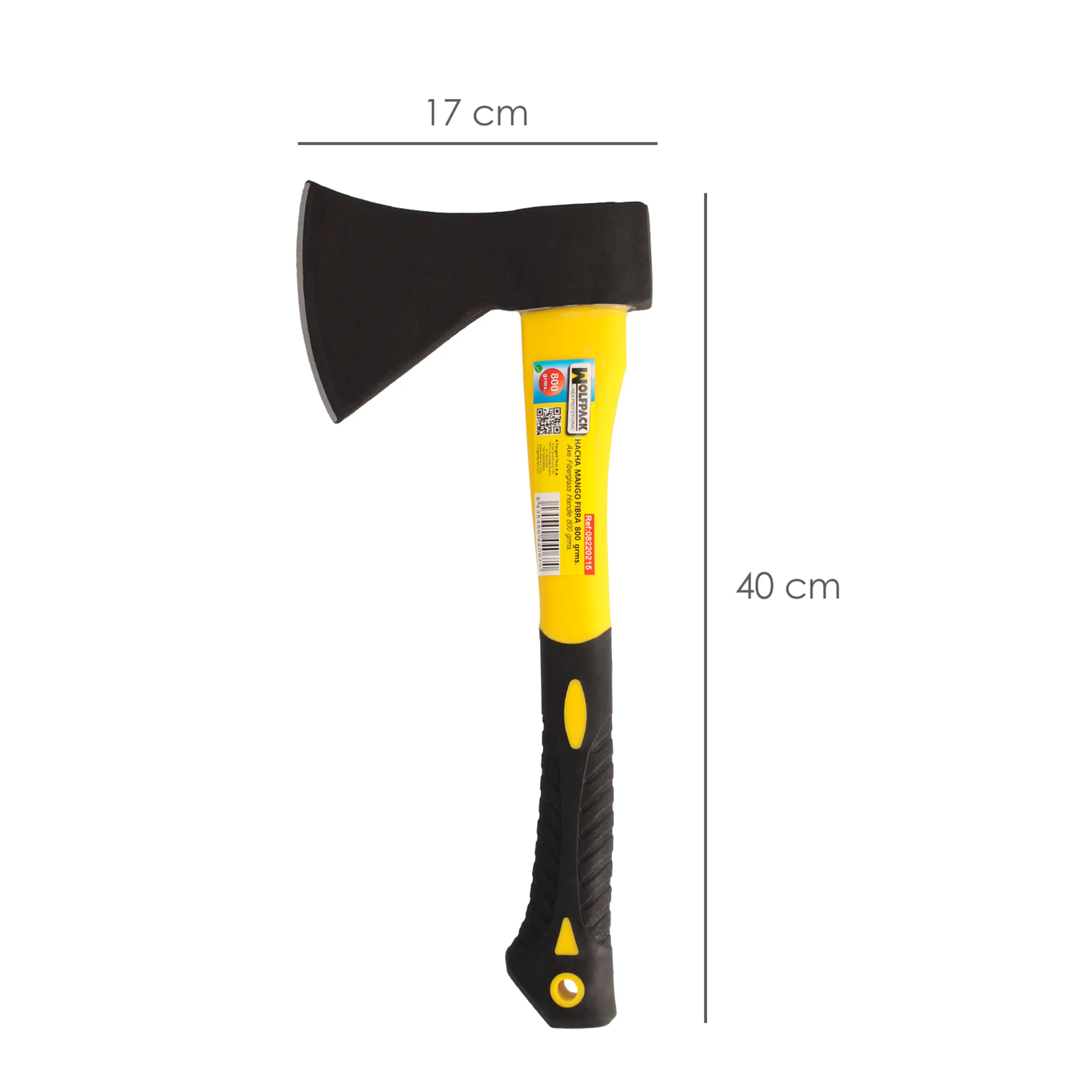 HACHA CON MANGO FIBRA VIDRIO 800 GR