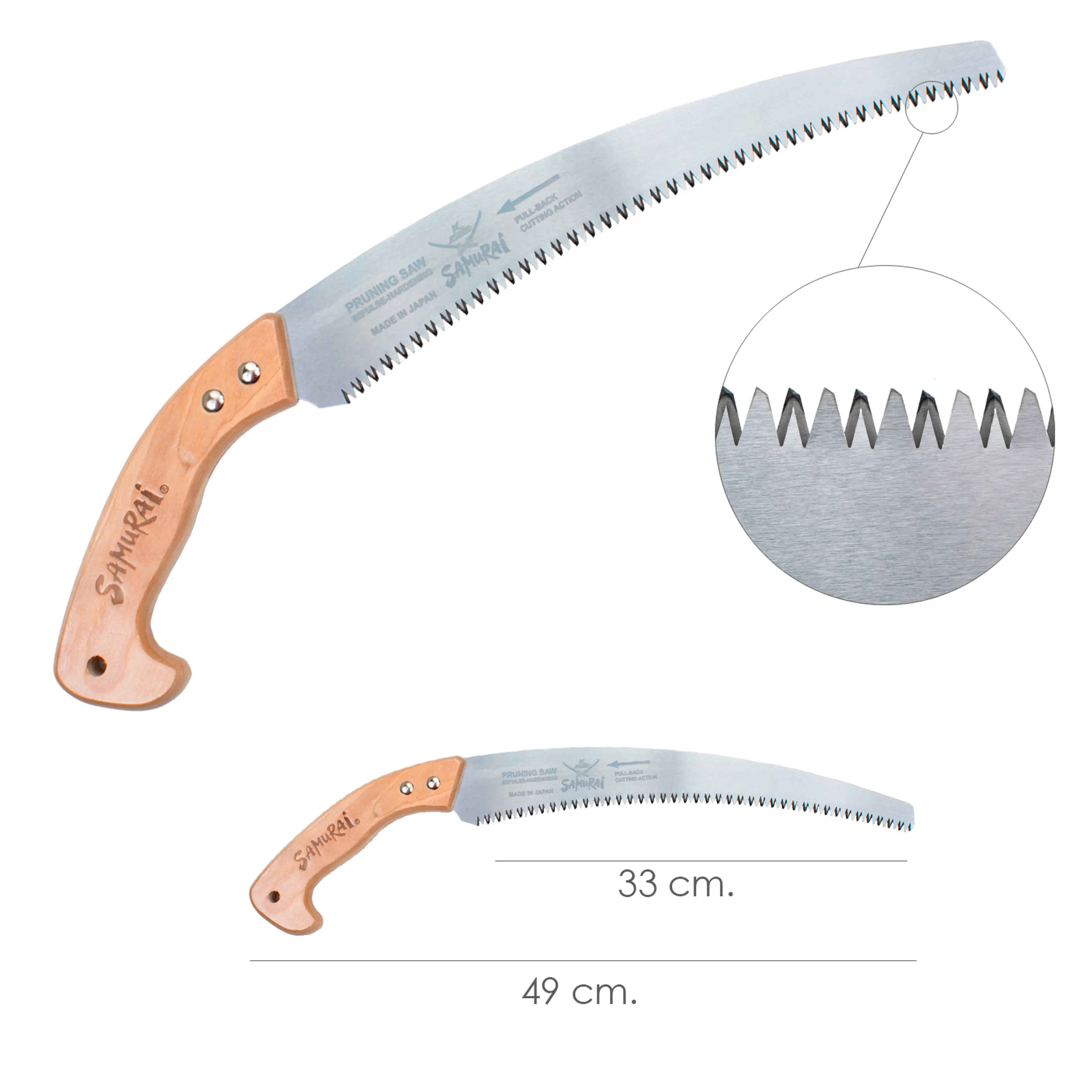 SERRUCHO SAMURAI CURVO MANGO MADERA