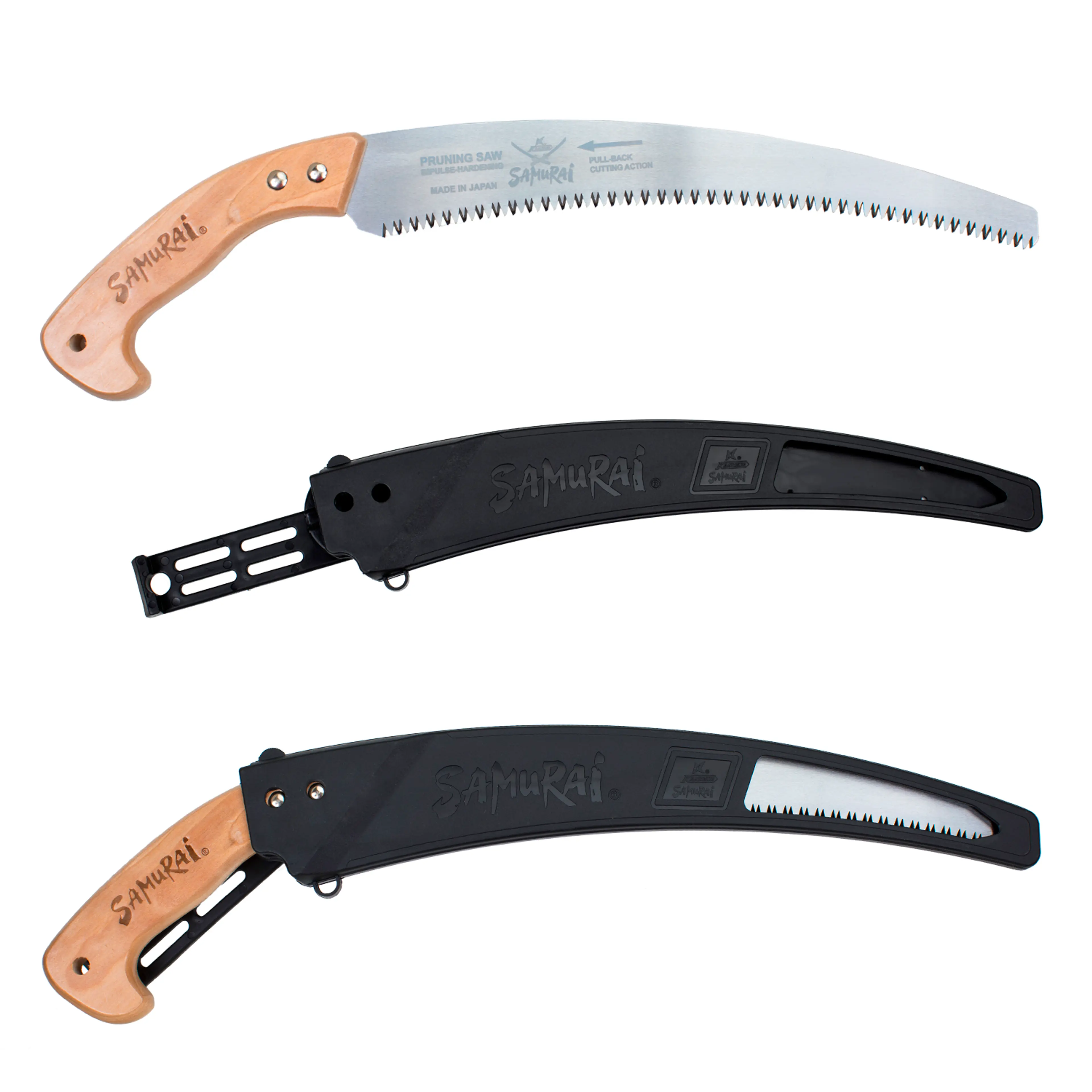 SERRUCHO SAMURAI CURVO MANGO MADERA