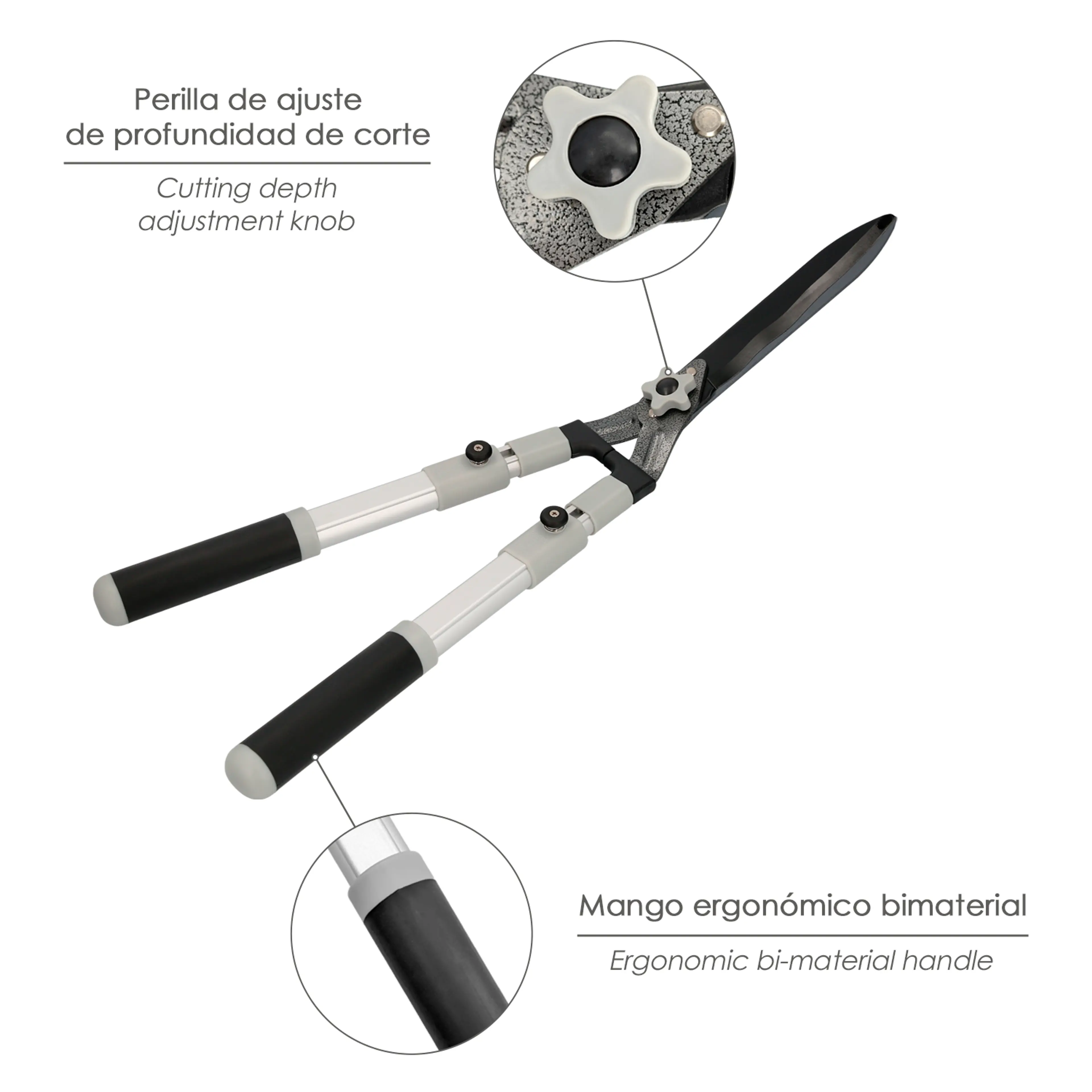 TIJERA PODAR SETOS 2 MANOS ALUMINIO