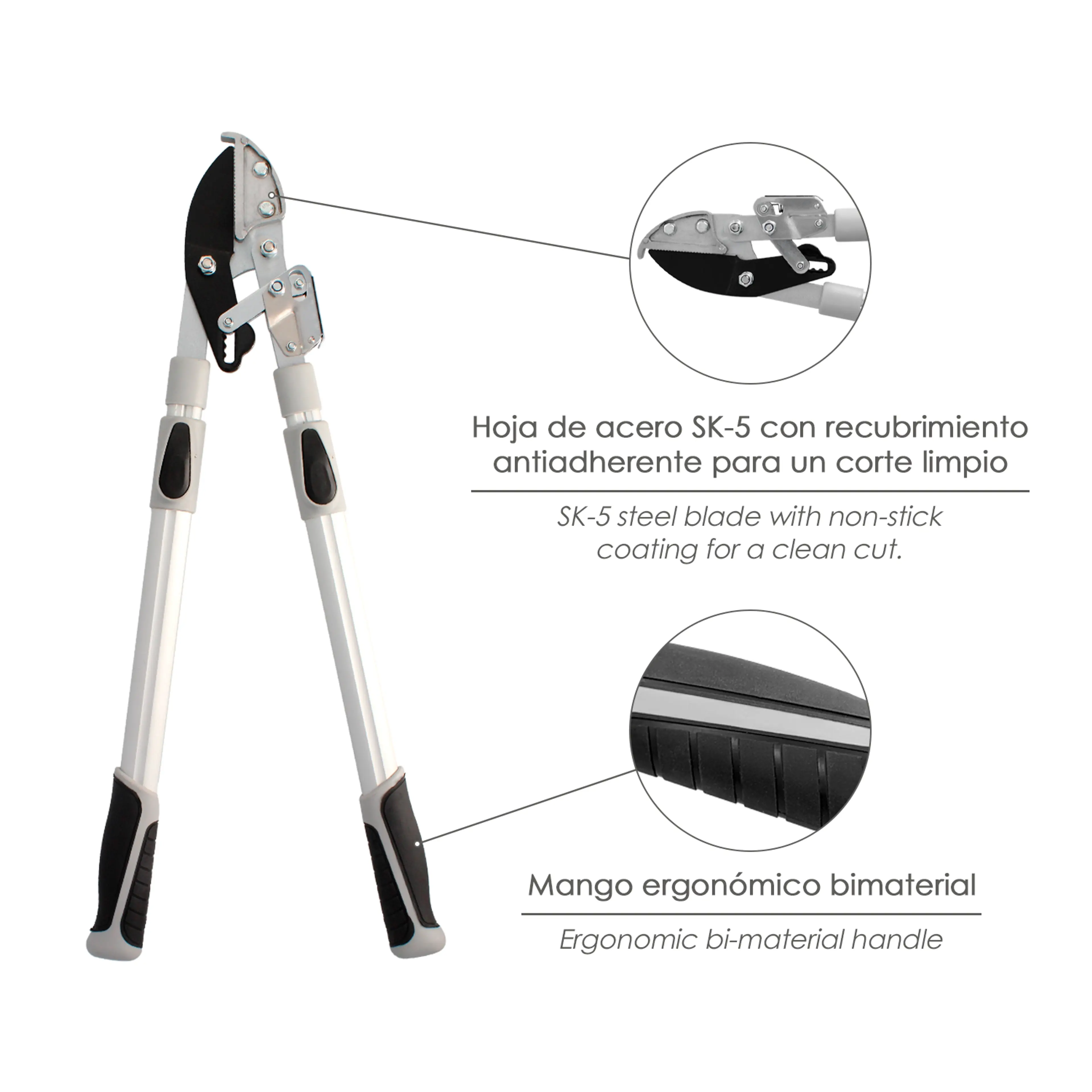 TIJERAS PODAR 2 MANOS YUNQUE MANGOS